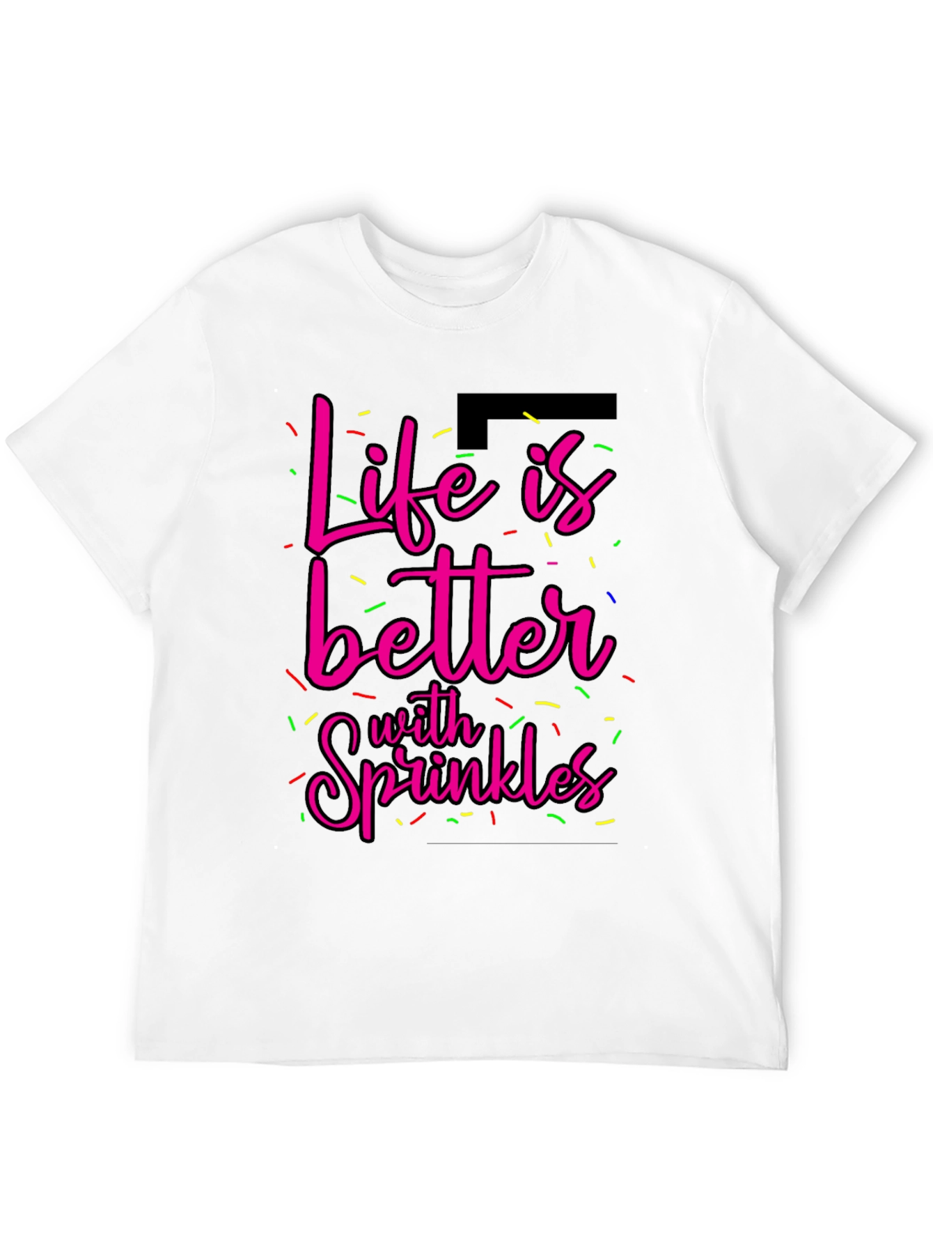 Camiseta Negra La Vida es Mejor con Sprinkles