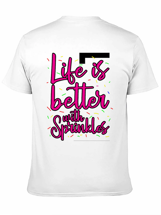 Camiseta Negra La Vida es Mejor con Sprinkles