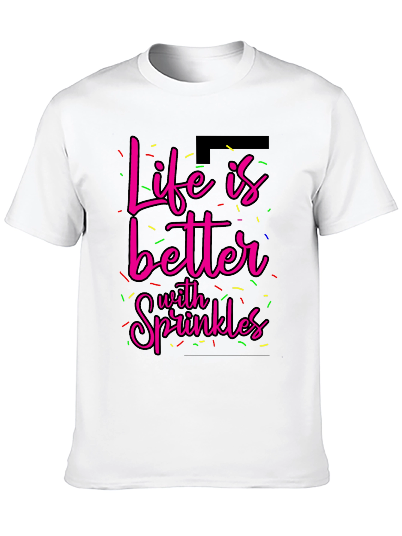 Camiseta Negra La Vida es Mejor con Sprinkles