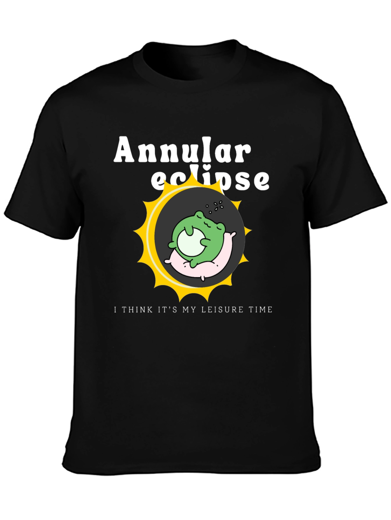 Camiseta Negra Eclipse Anular - Rana Durmiente