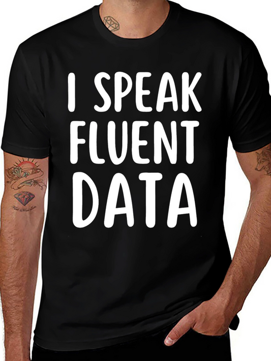 Camiseta Negra con Frase Hablo Data Fluida