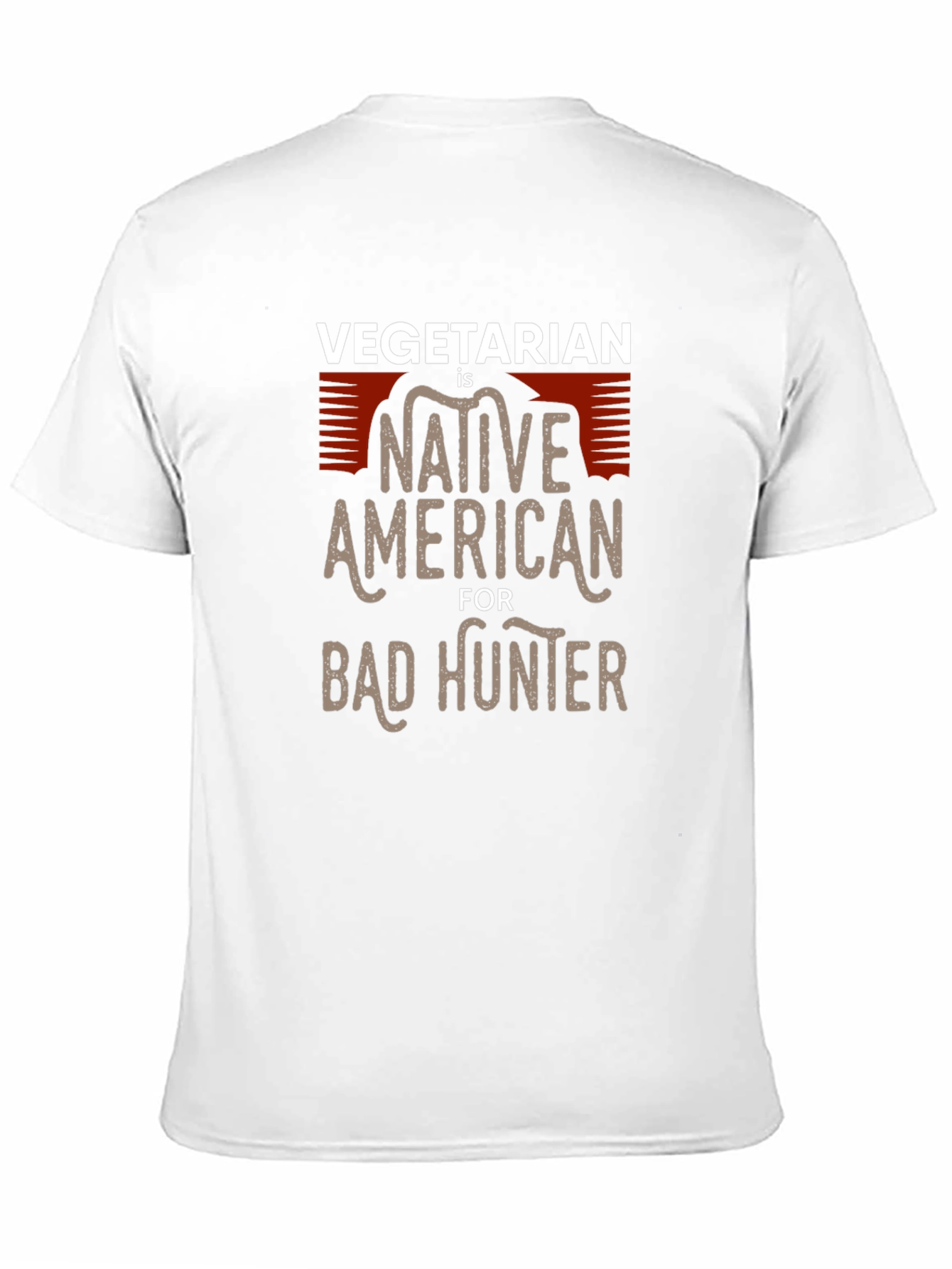 Camiseta Negra: Vegetariano Nativo Americano Cazador