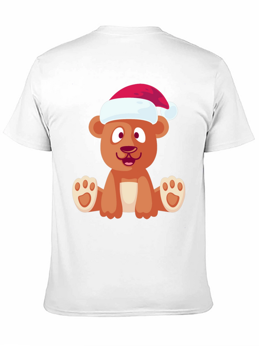 Camiseta Negra Oso Navideño Divertida