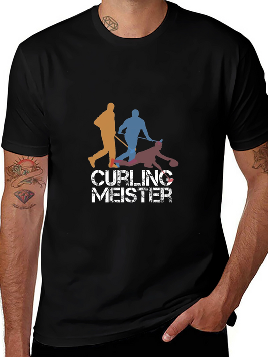 Camiseta Negra Curling Meister para Aficionados al Curling