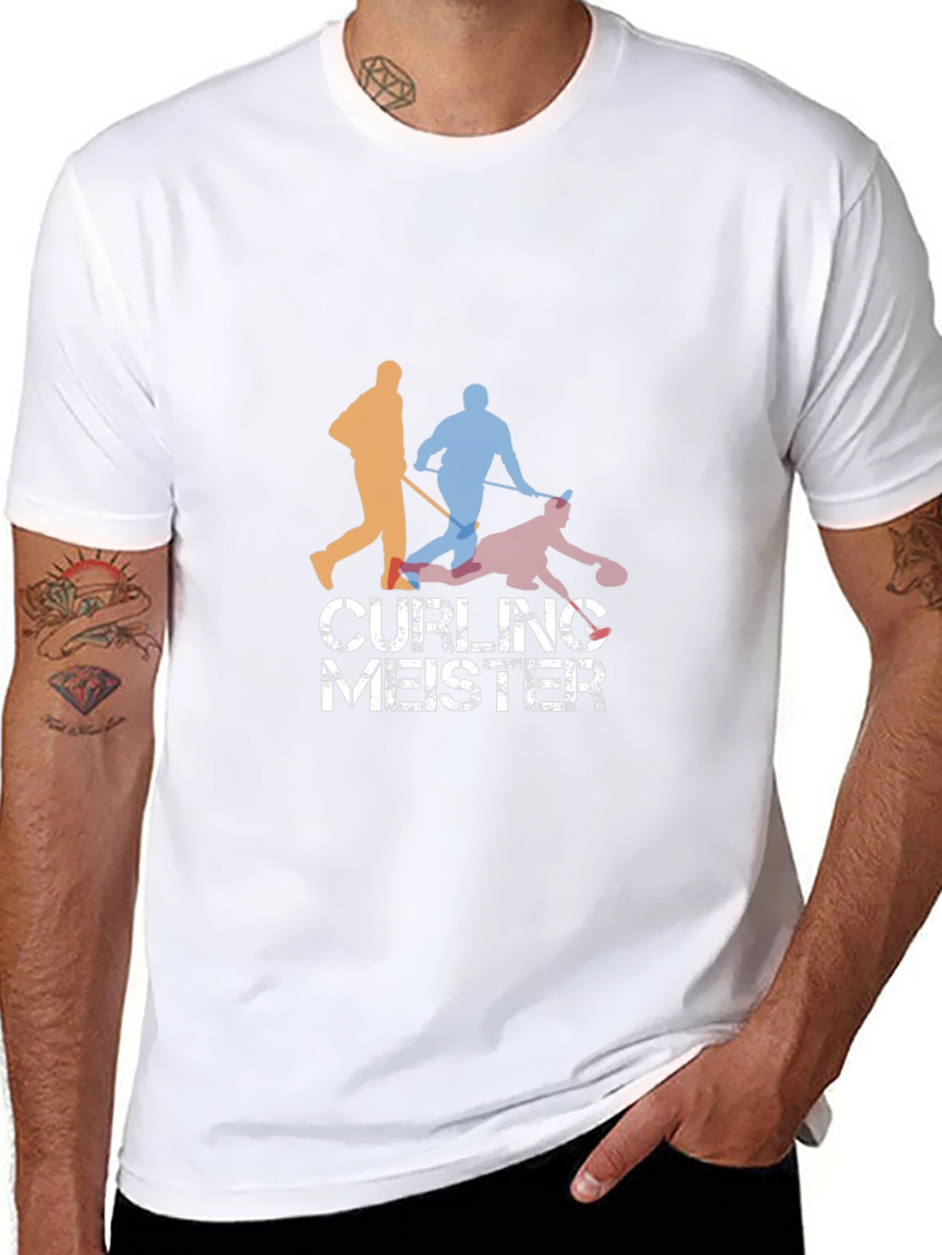 Camiseta Negra Curling Meister para Aficionados al Curling