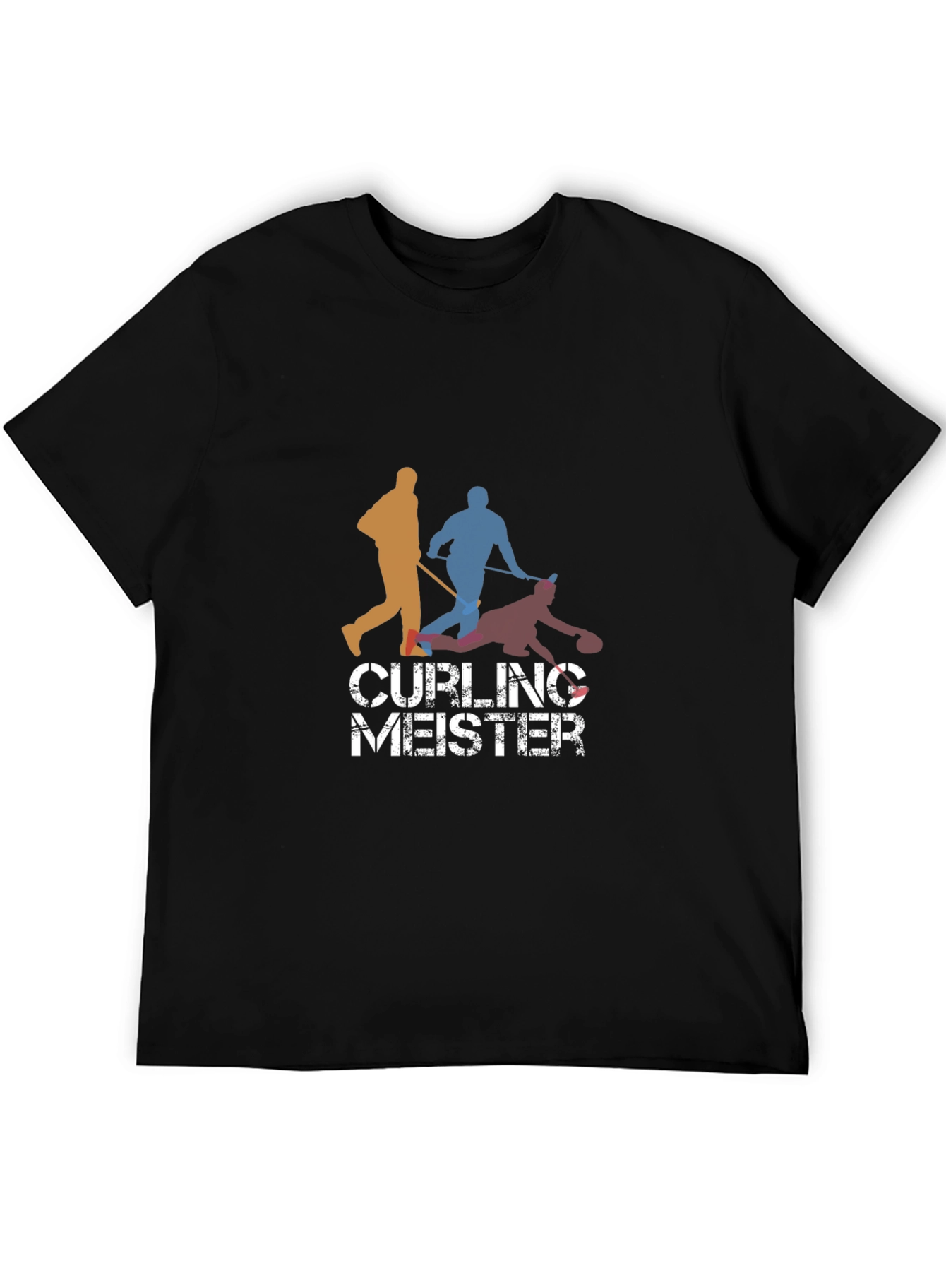 Camiseta Negra Curling Meister para Aficionados al Curling