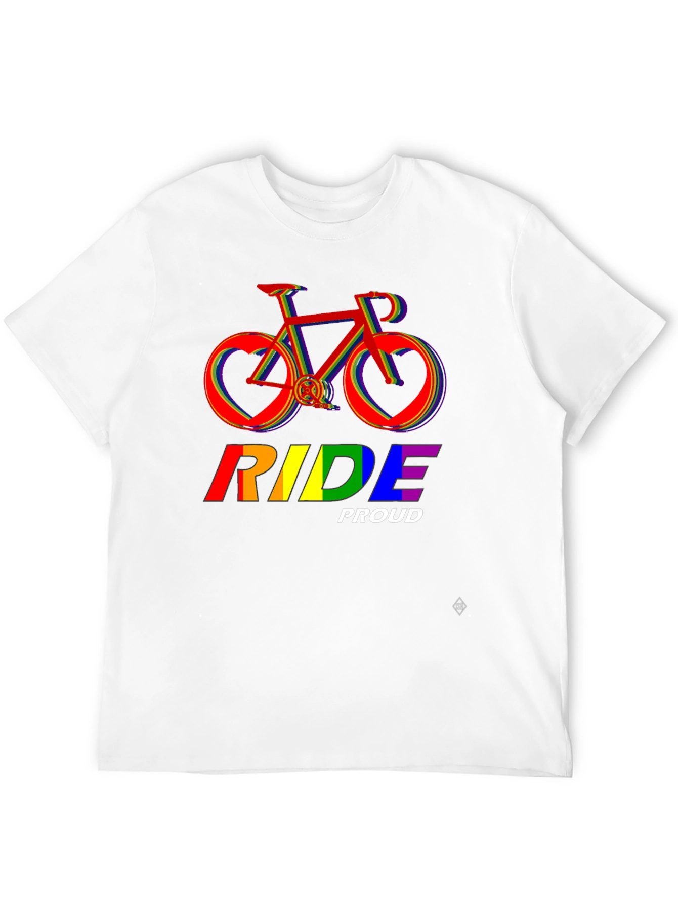 Camiseta Negra Ride Proud LGBT