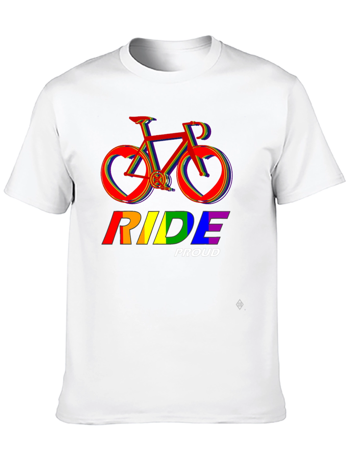 Camiseta Negra Ride Proud LGBT