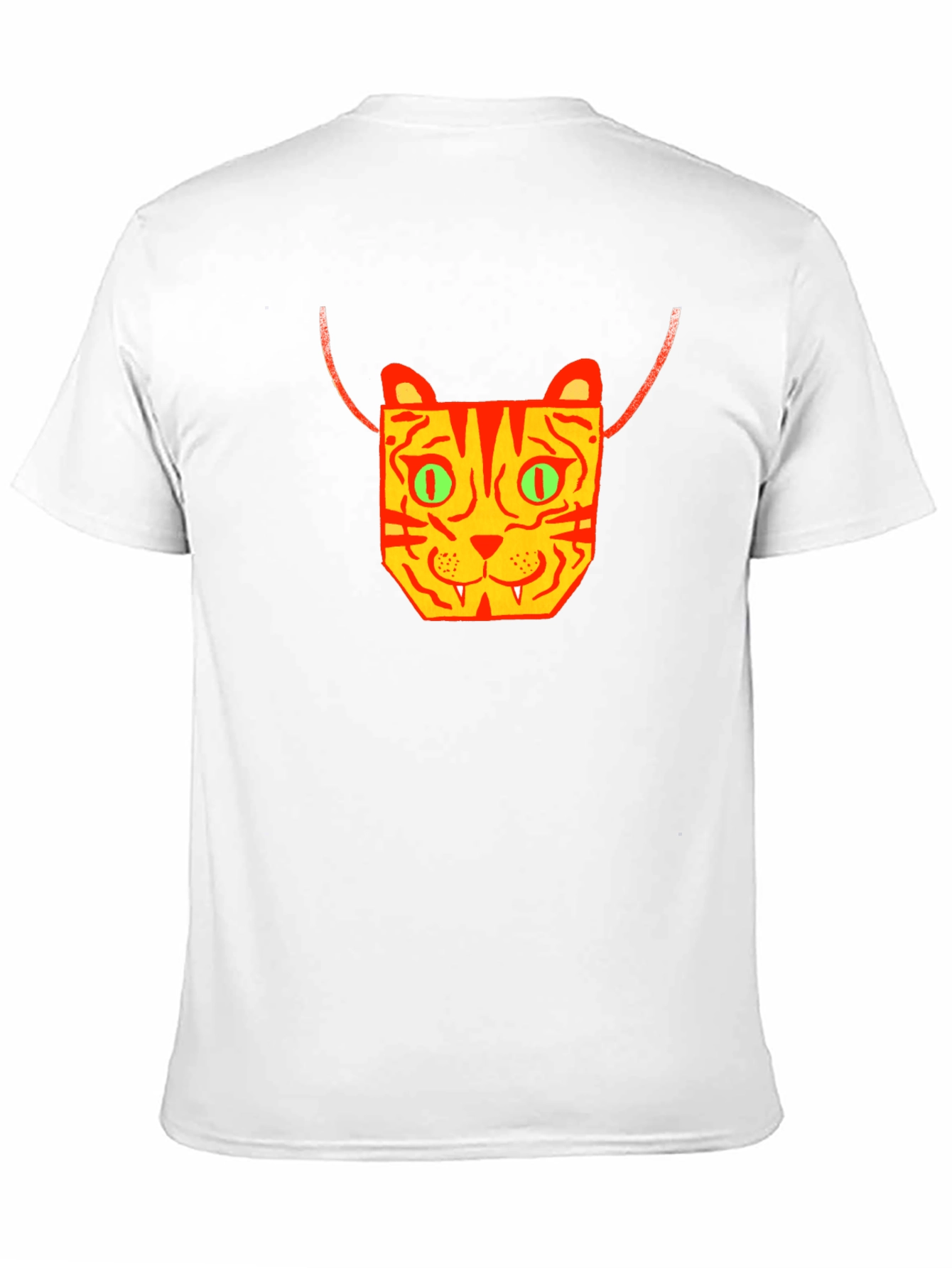 Camiseta Negra con Diseño de Gato Geométrico