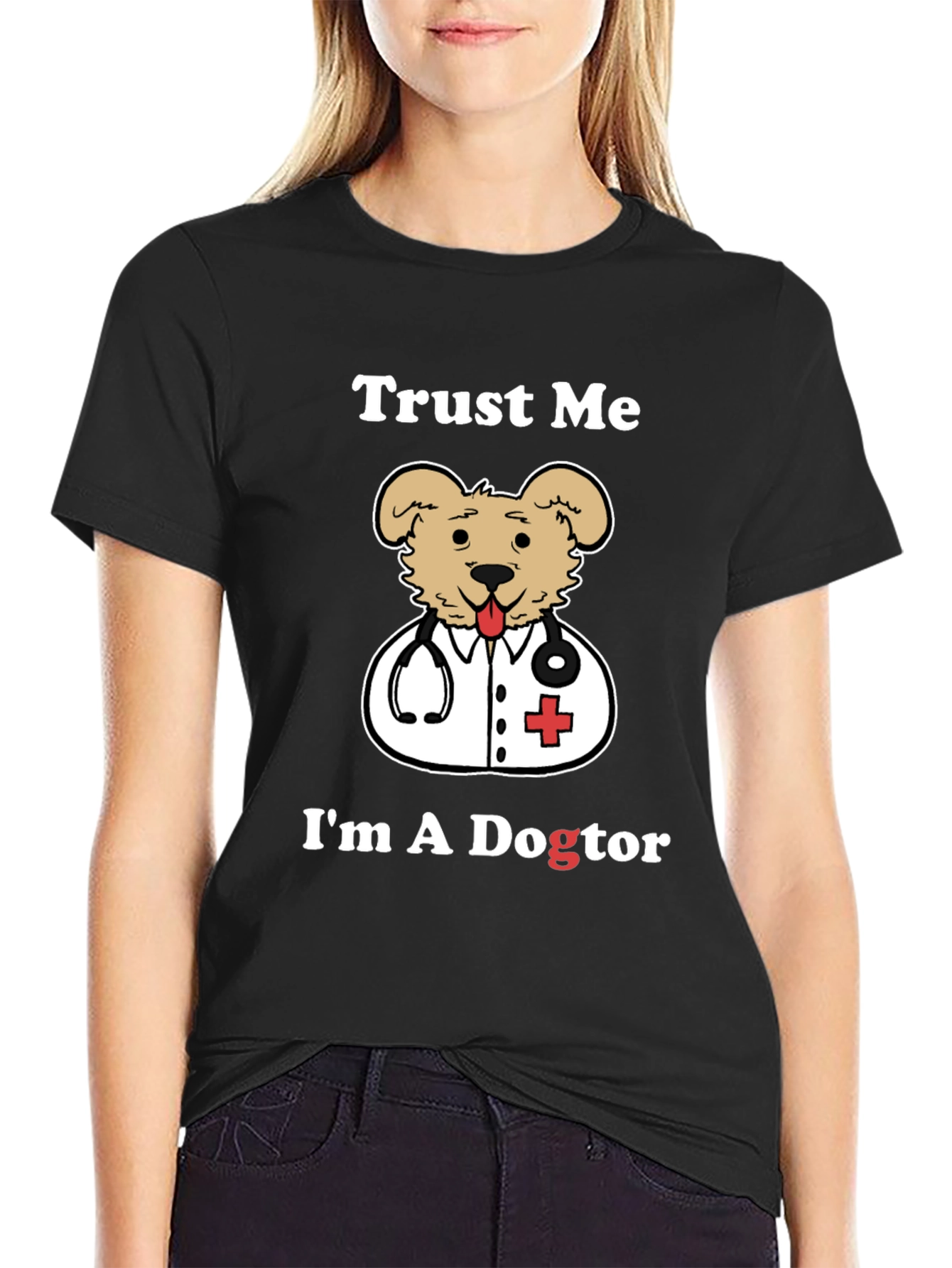 Camiseta Negra Dogtor para Amantes de Mascotas