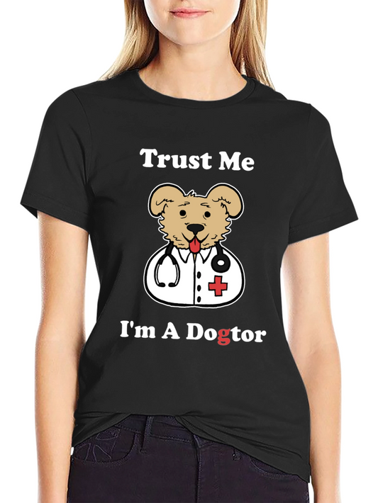 Camiseta Negra Dogtor para Amantes de Mascotas