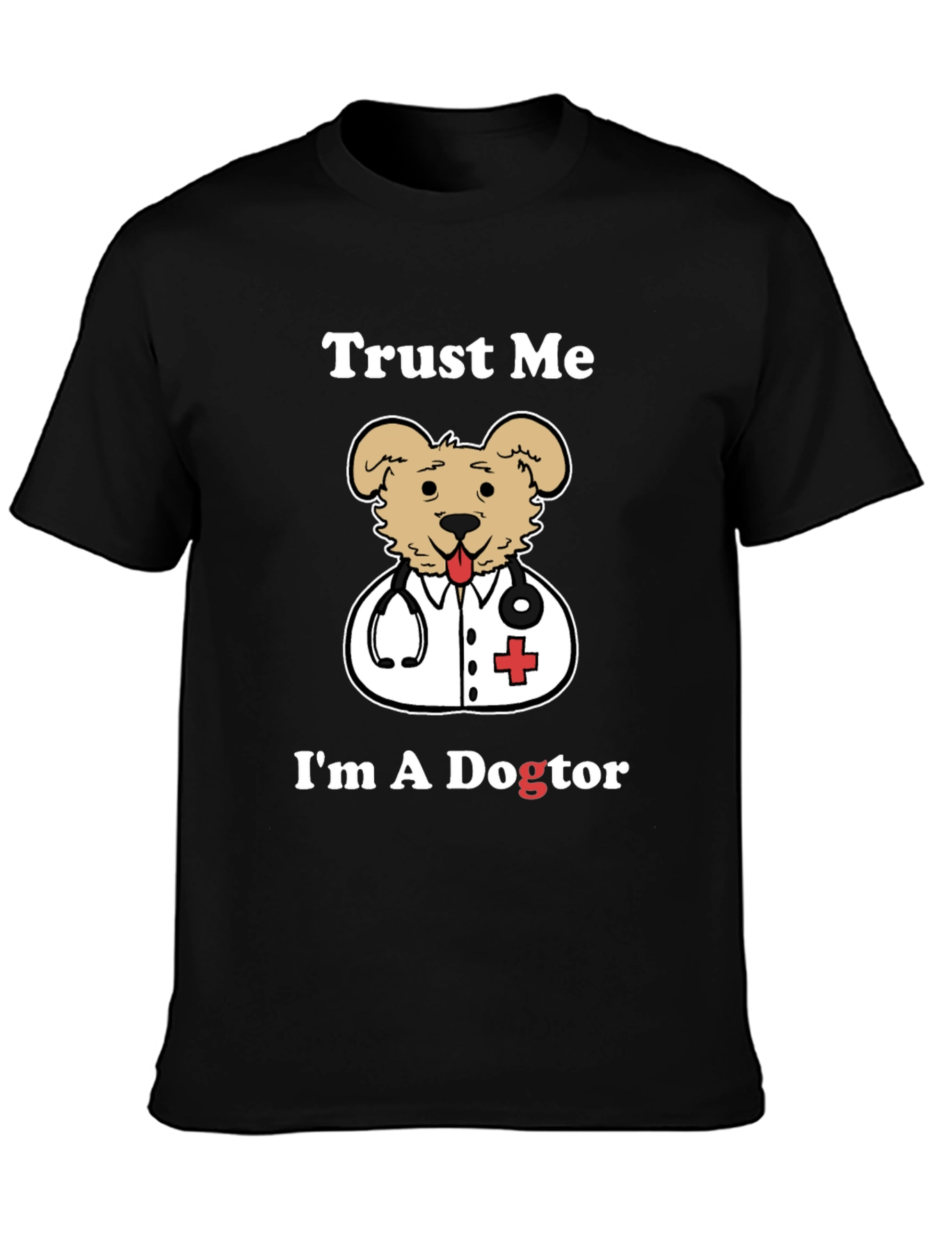 Camiseta Negra Dogtor para Amantes de Mascotas