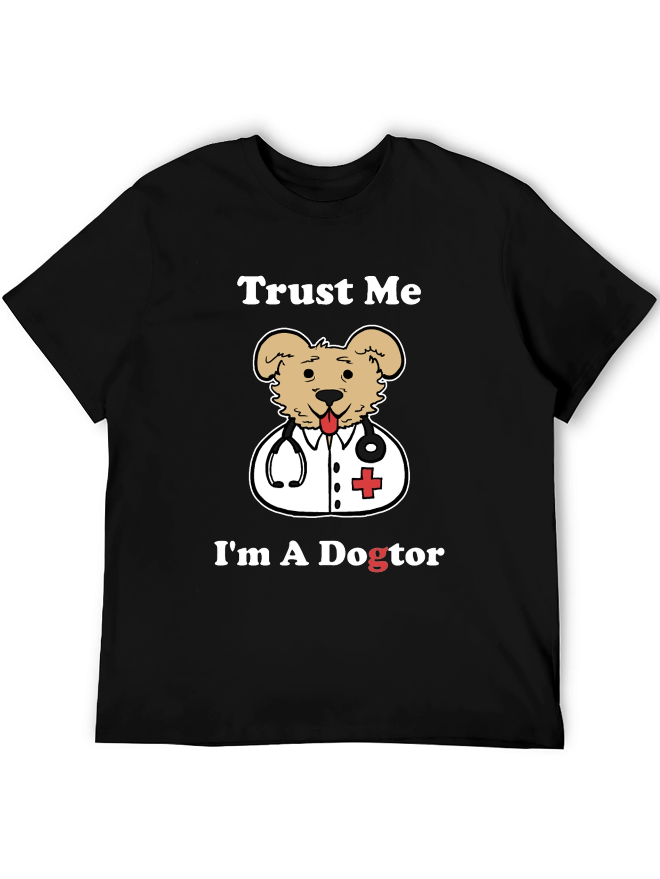 Camiseta Negra Dogtor para Amantes de Mascotas