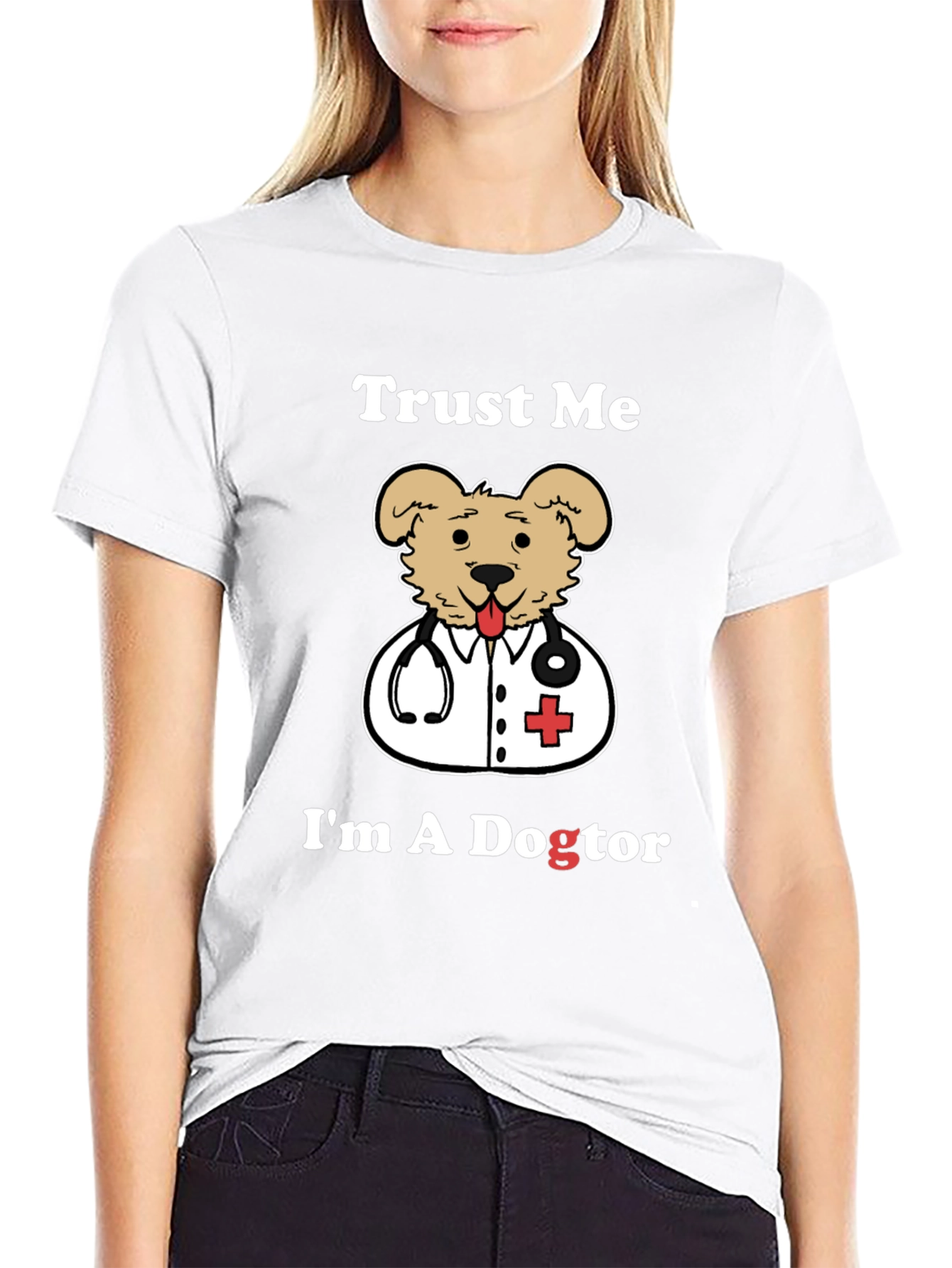 Camiseta Negra Dogtor para Amantes de Mascotas