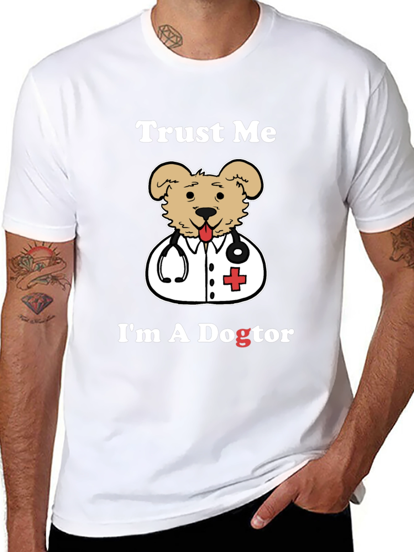 Camiseta Negra Dogtor para Amantes de Mascotas