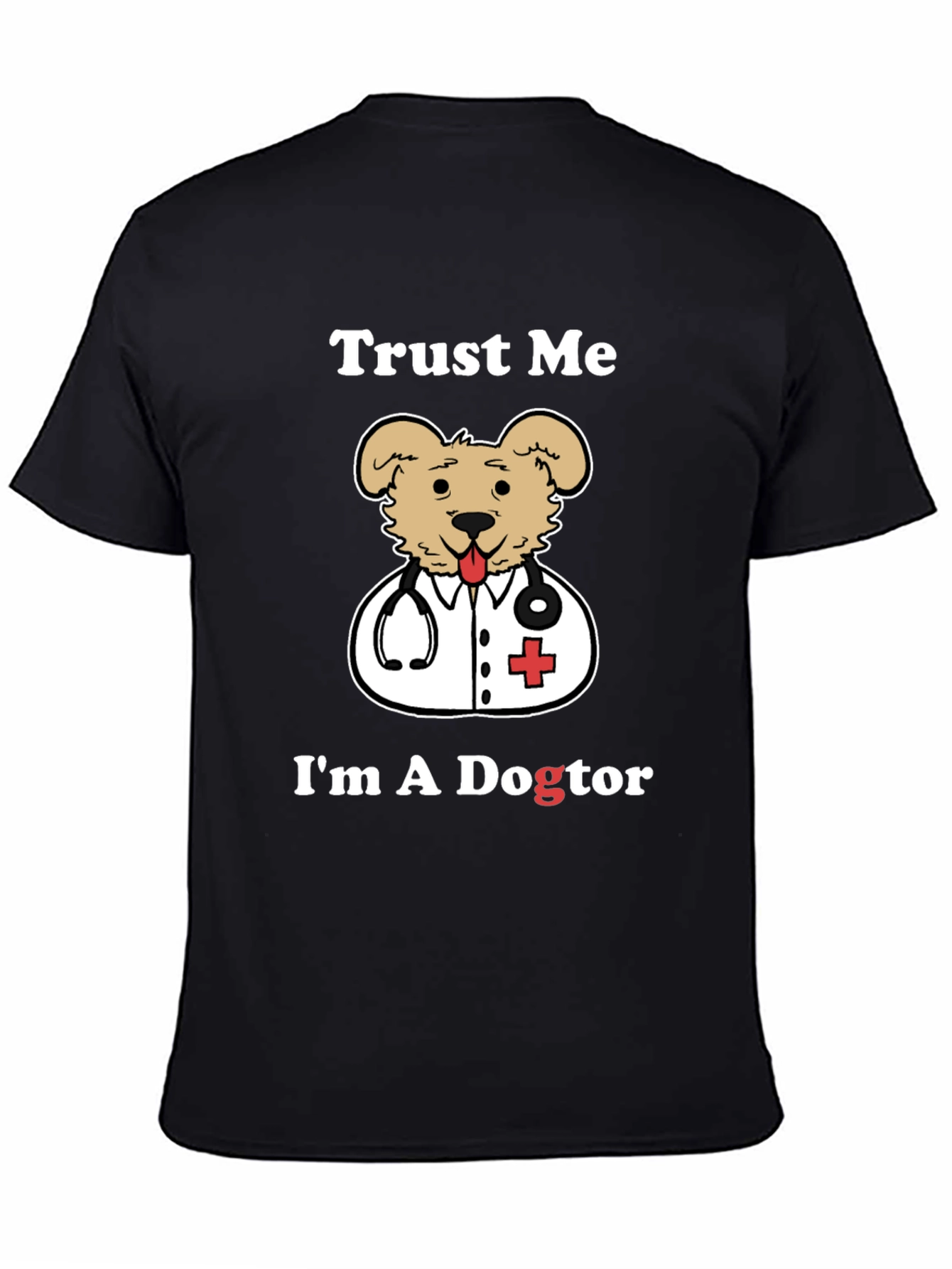 Camiseta Negra Dogtor para Amantes de Mascotas