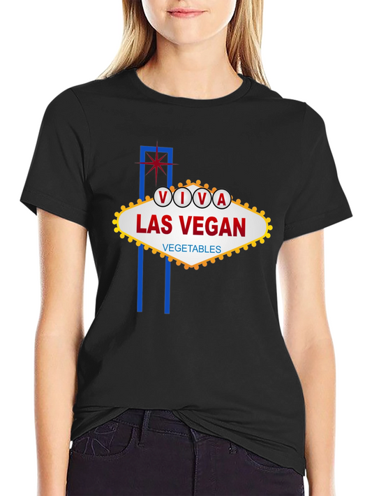 Camiseta Negra Viva Las Vegan Vegetables