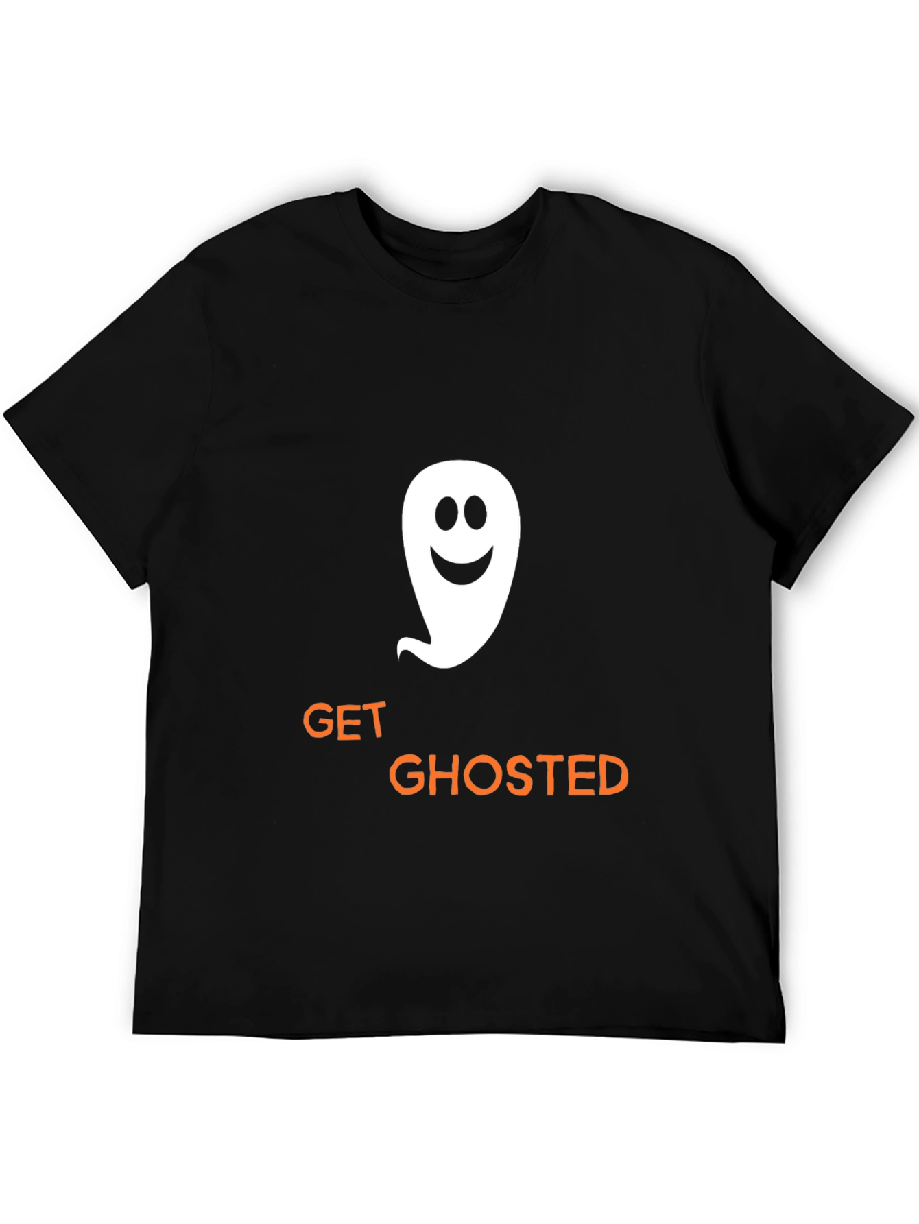 Camiseta Negra Get Ghosted con Fantasma Sonriente