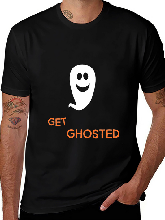 Camiseta Negra Get Ghosted con Fantasma Sonriente