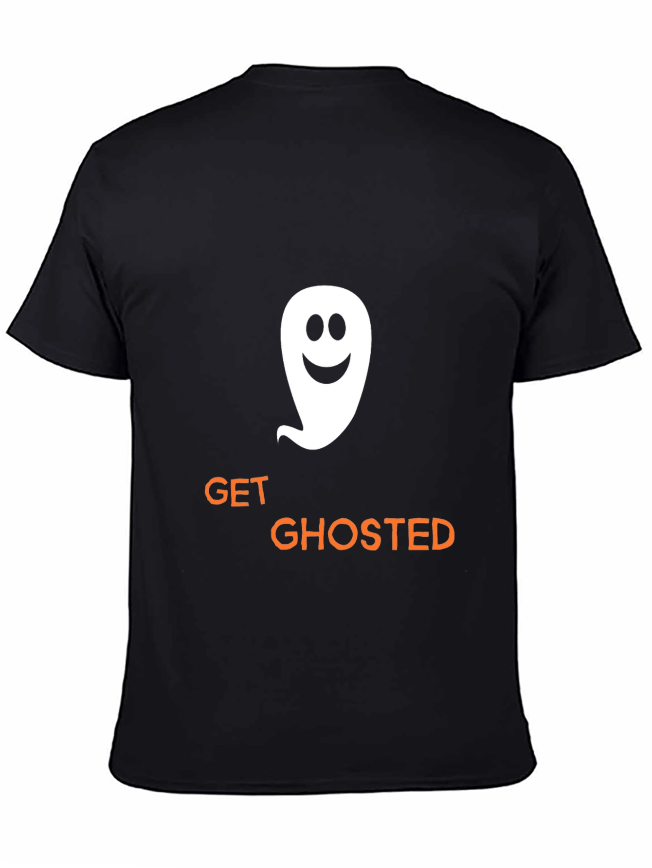 Camiseta Negra Get Ghosted con Fantasma Sonriente