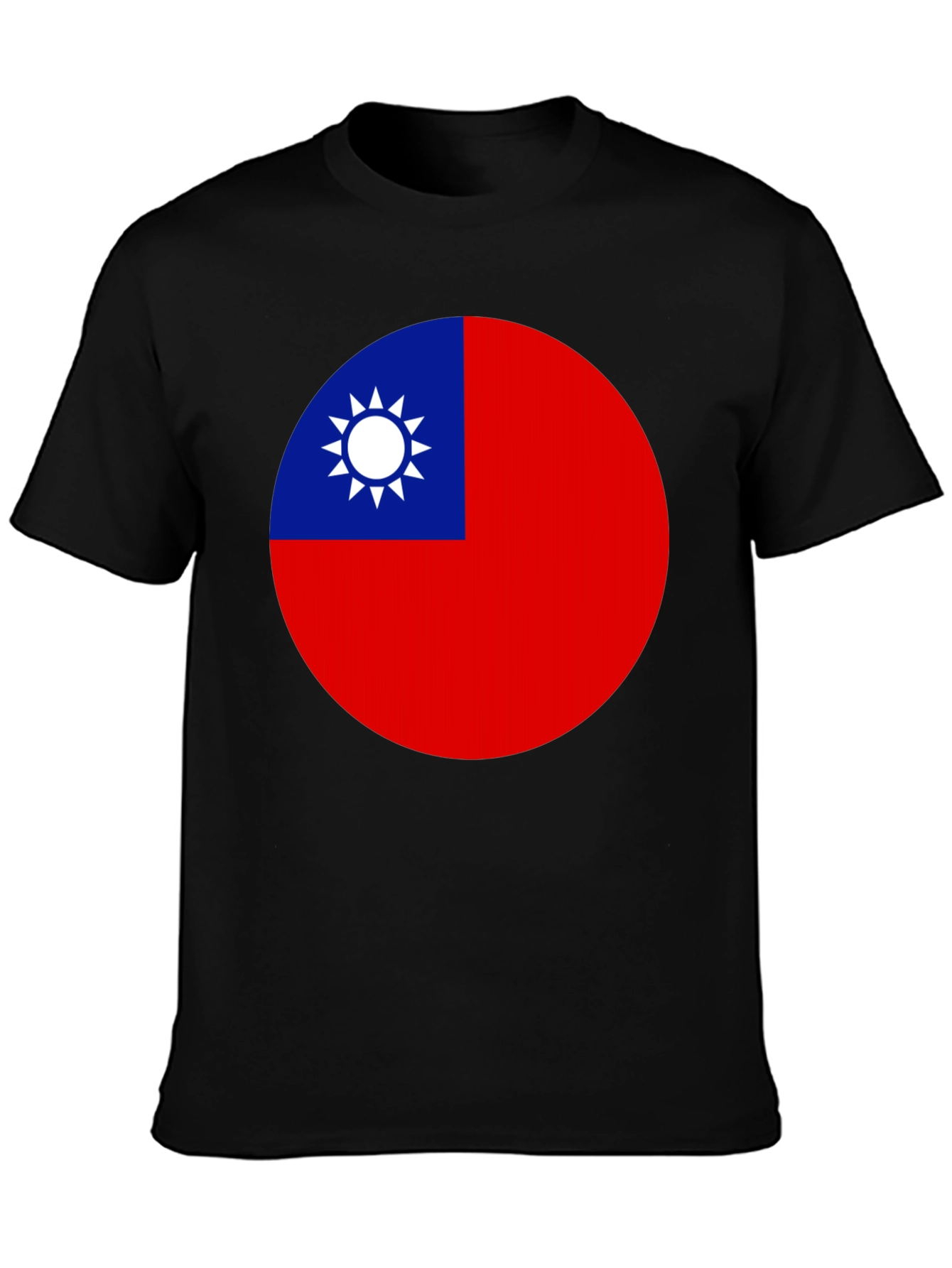 Camiseta Negra con Bandera de Taiwán