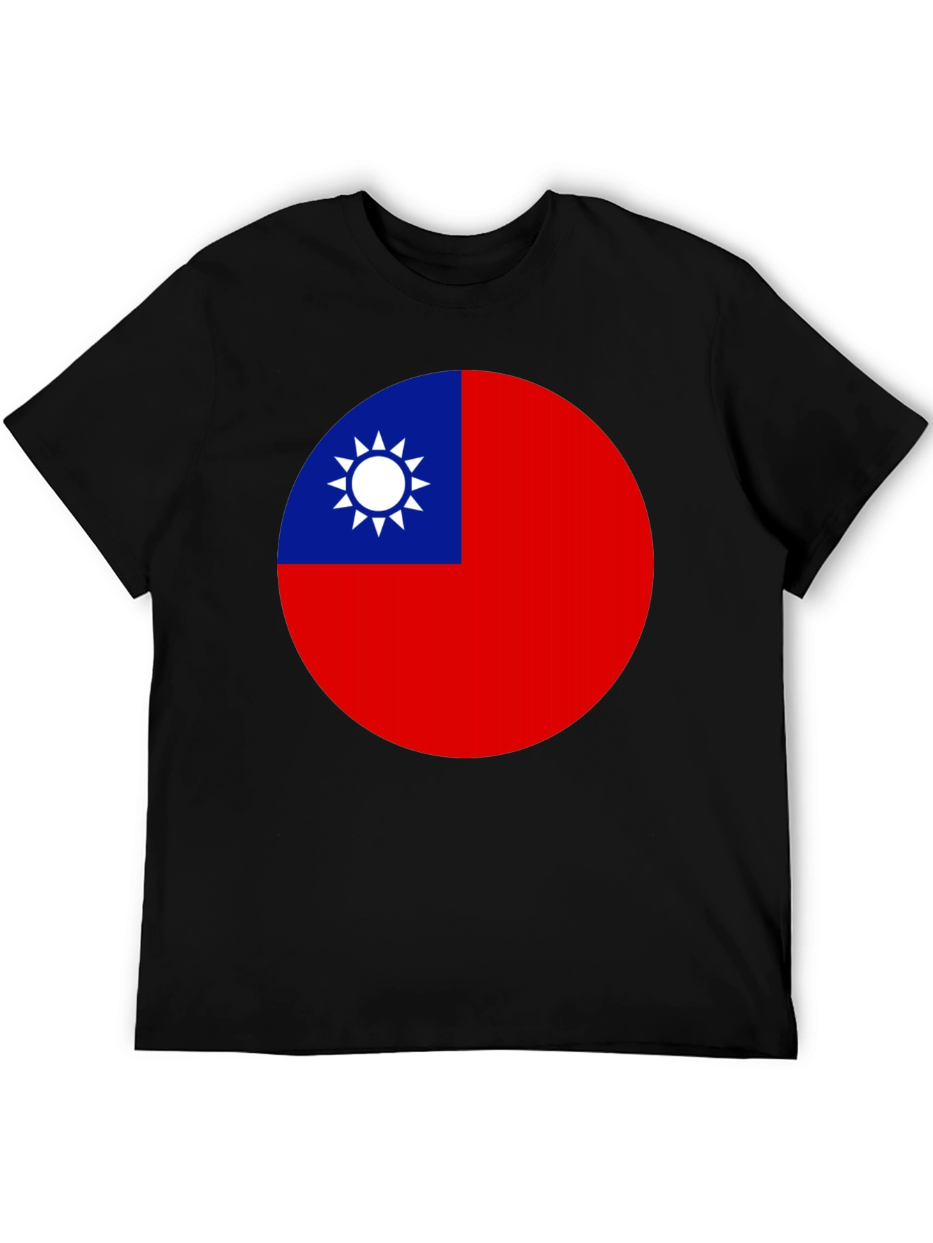 Camiseta Negra con Bandera de Taiwán
