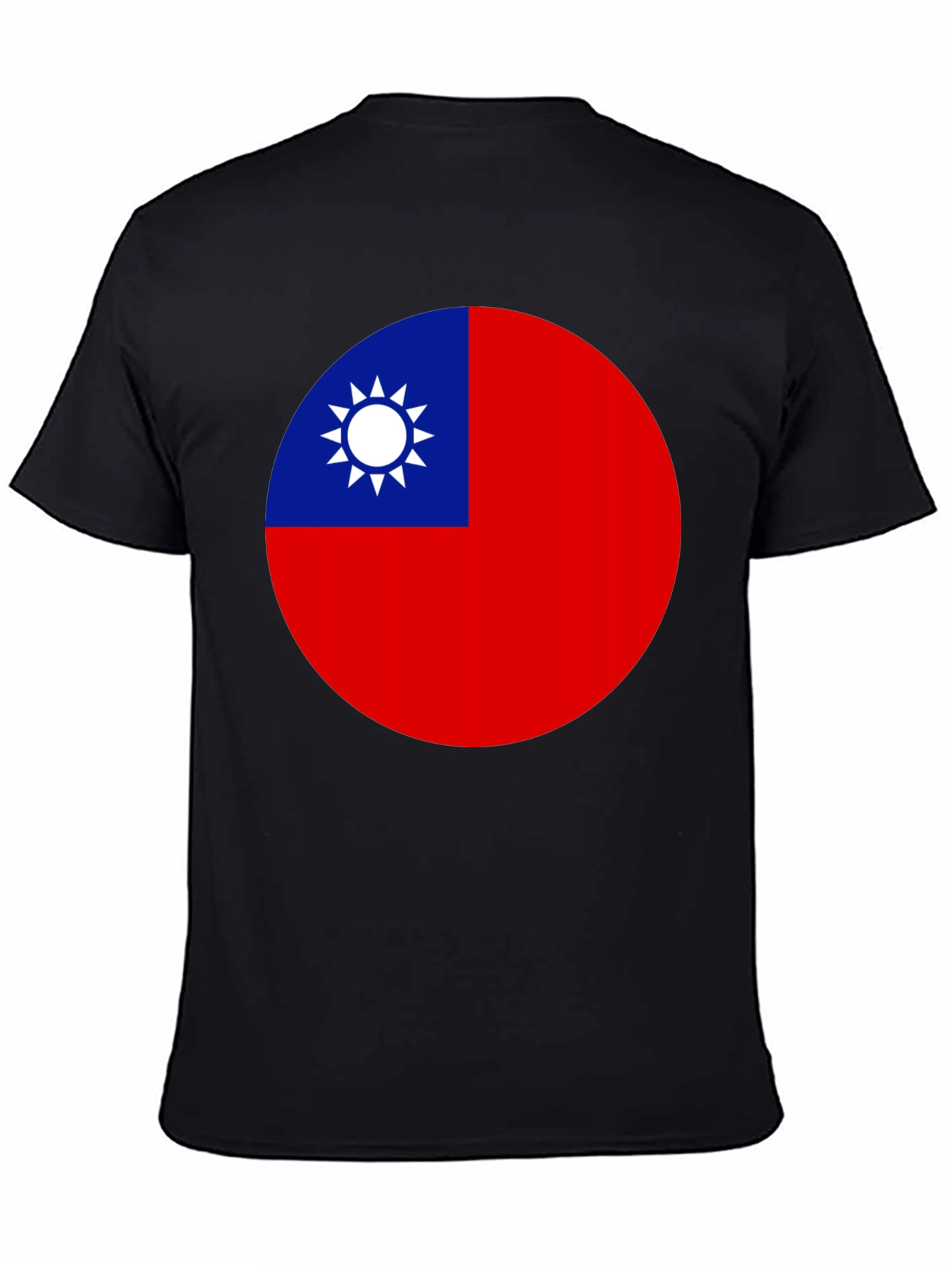 Camiseta Negra con Bandera de Taiwán