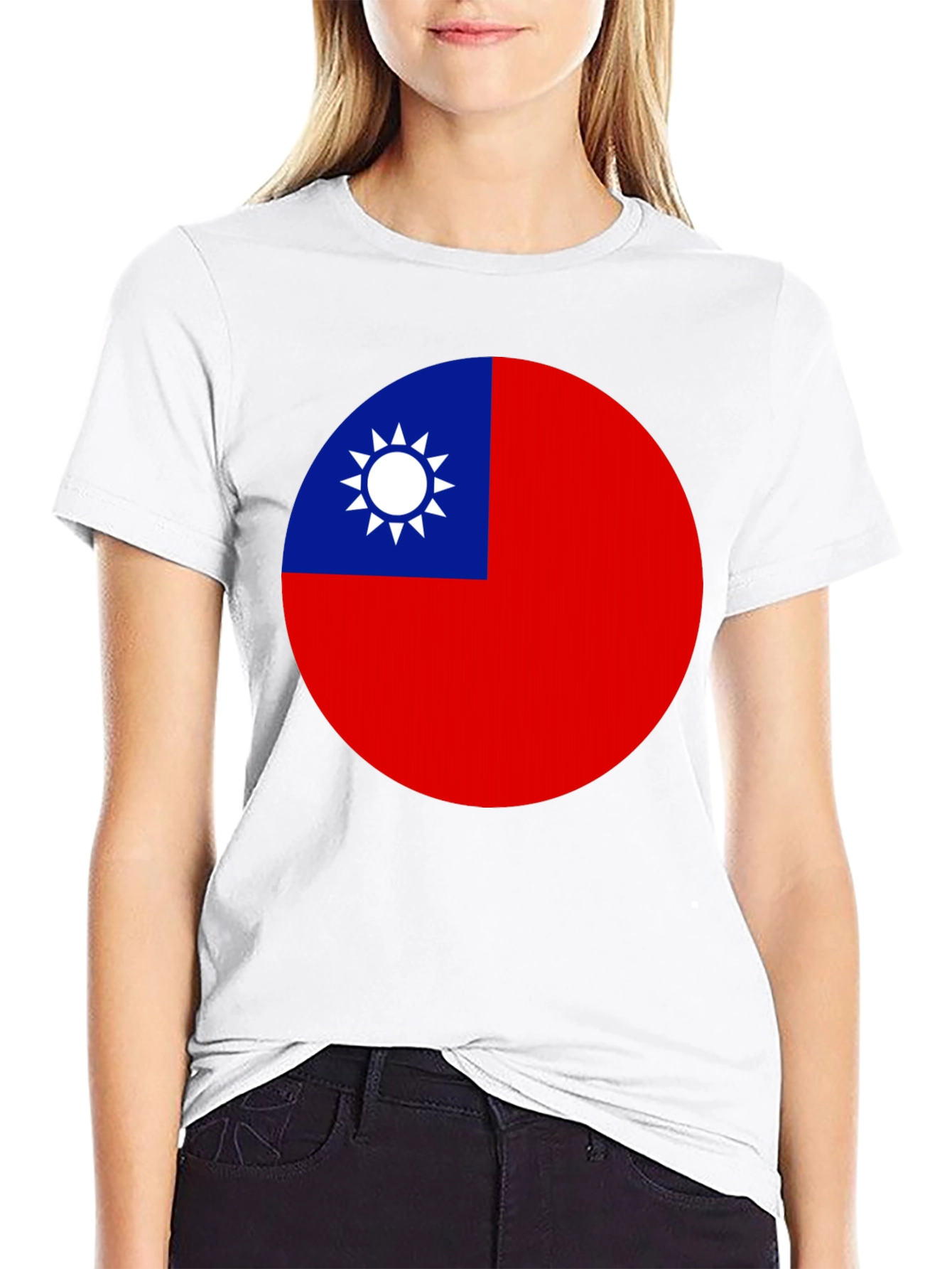 Camiseta Negra con Bandera de Taiwán