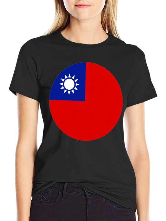 Camiseta Negra con Bandera de Taiwán