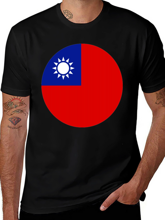 Camiseta Negra con Bandera de Taiwán