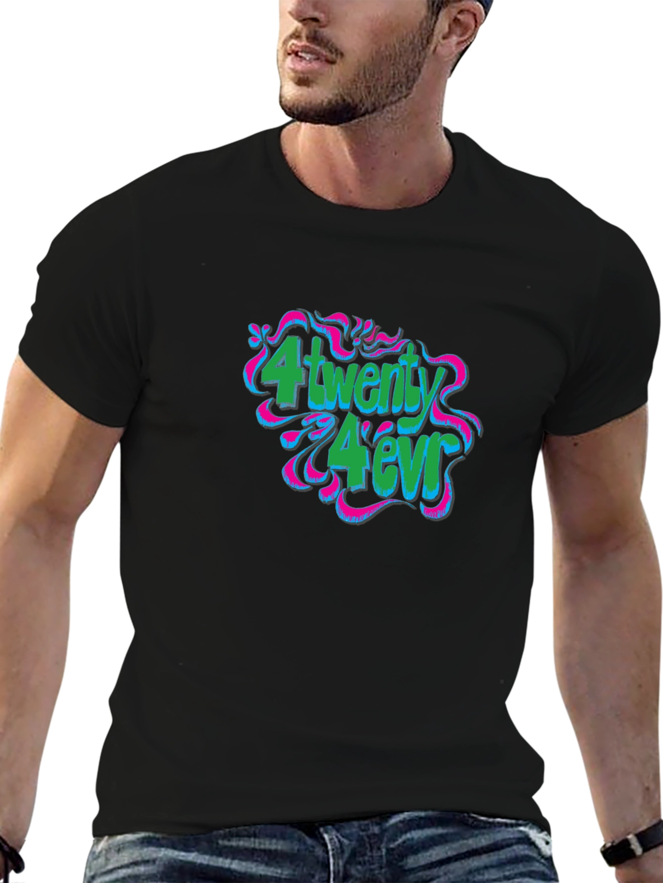 Camiseta Negra Estampada - 4twenty 4évr
