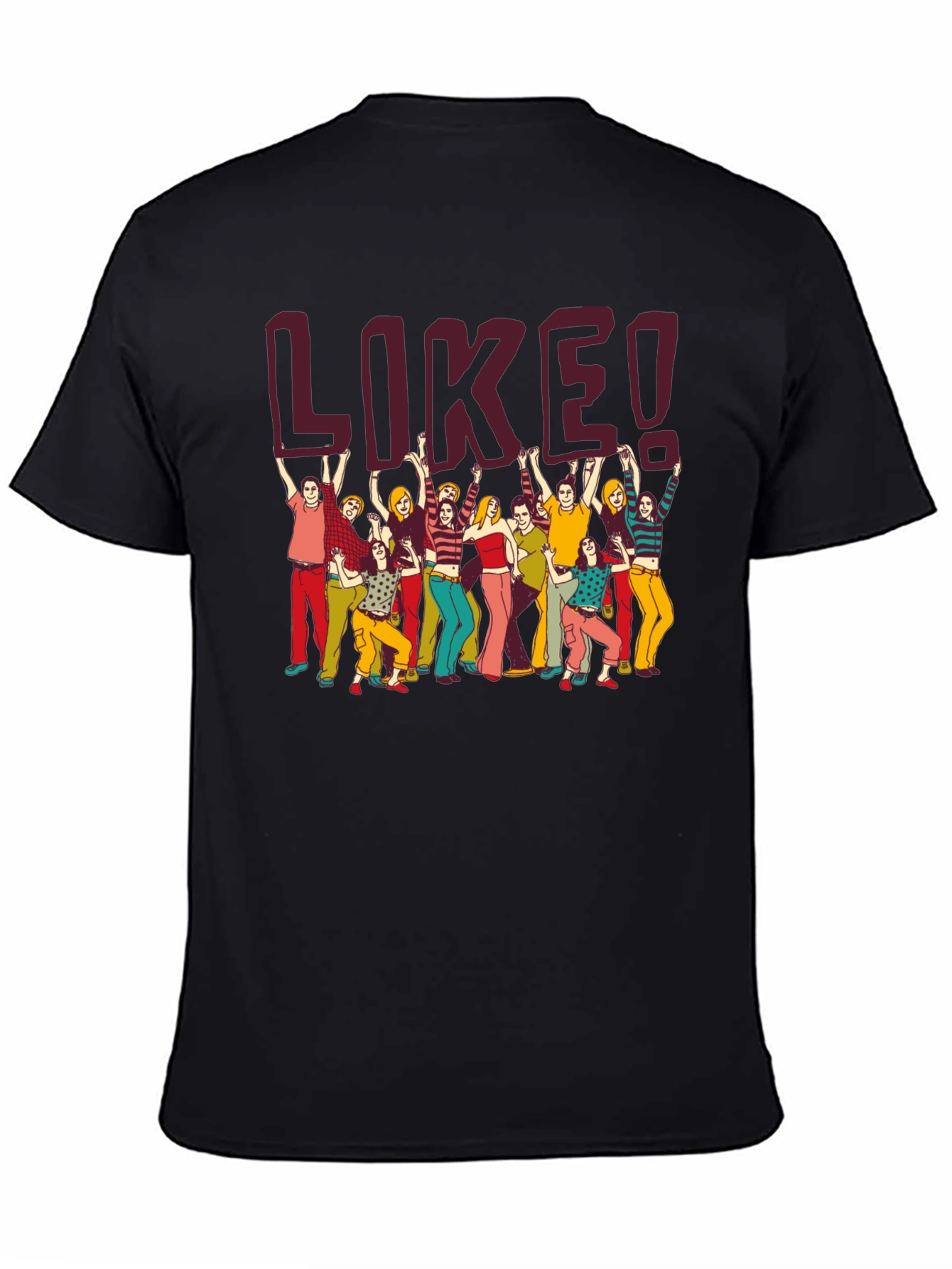 Camiseta Negra con Diseño de Grupo LIKE!