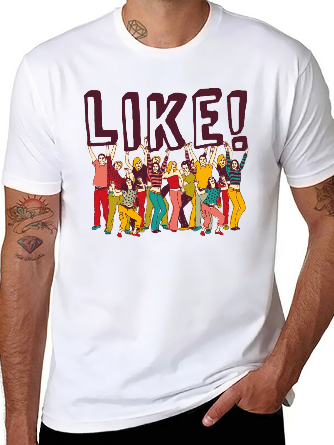 Camiseta Negra con Diseño de Grupo LIKE!