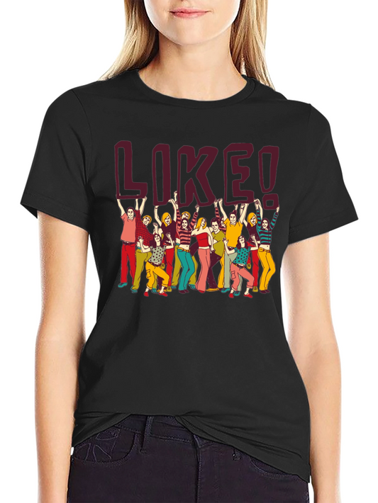 Camiseta Negra con Diseño de Grupo LIKE!