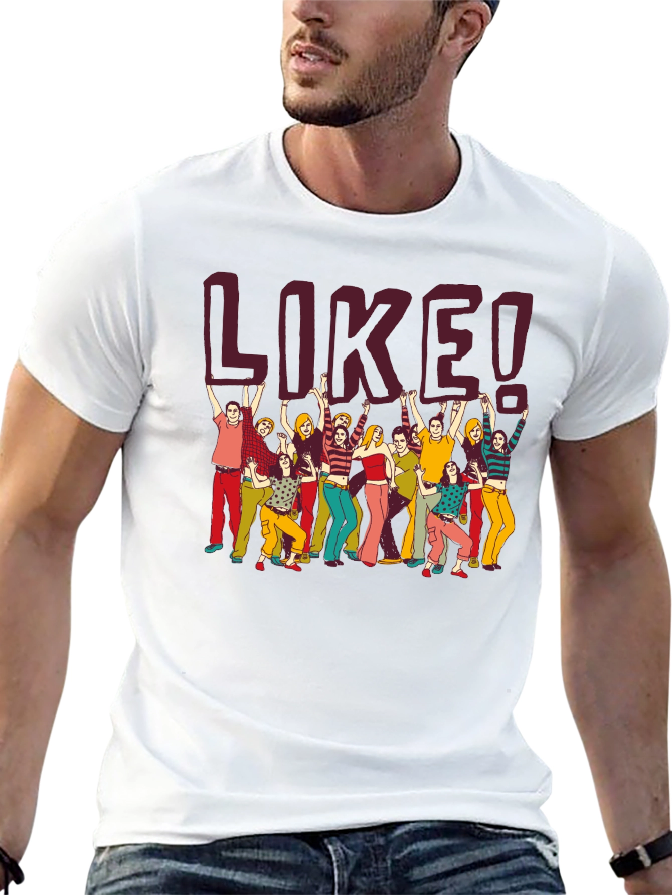 Camiseta Negra con Diseño de Grupo LIKE!