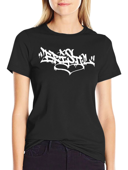 Camiseta Negra Bristol Graffiti Estilo Urbano