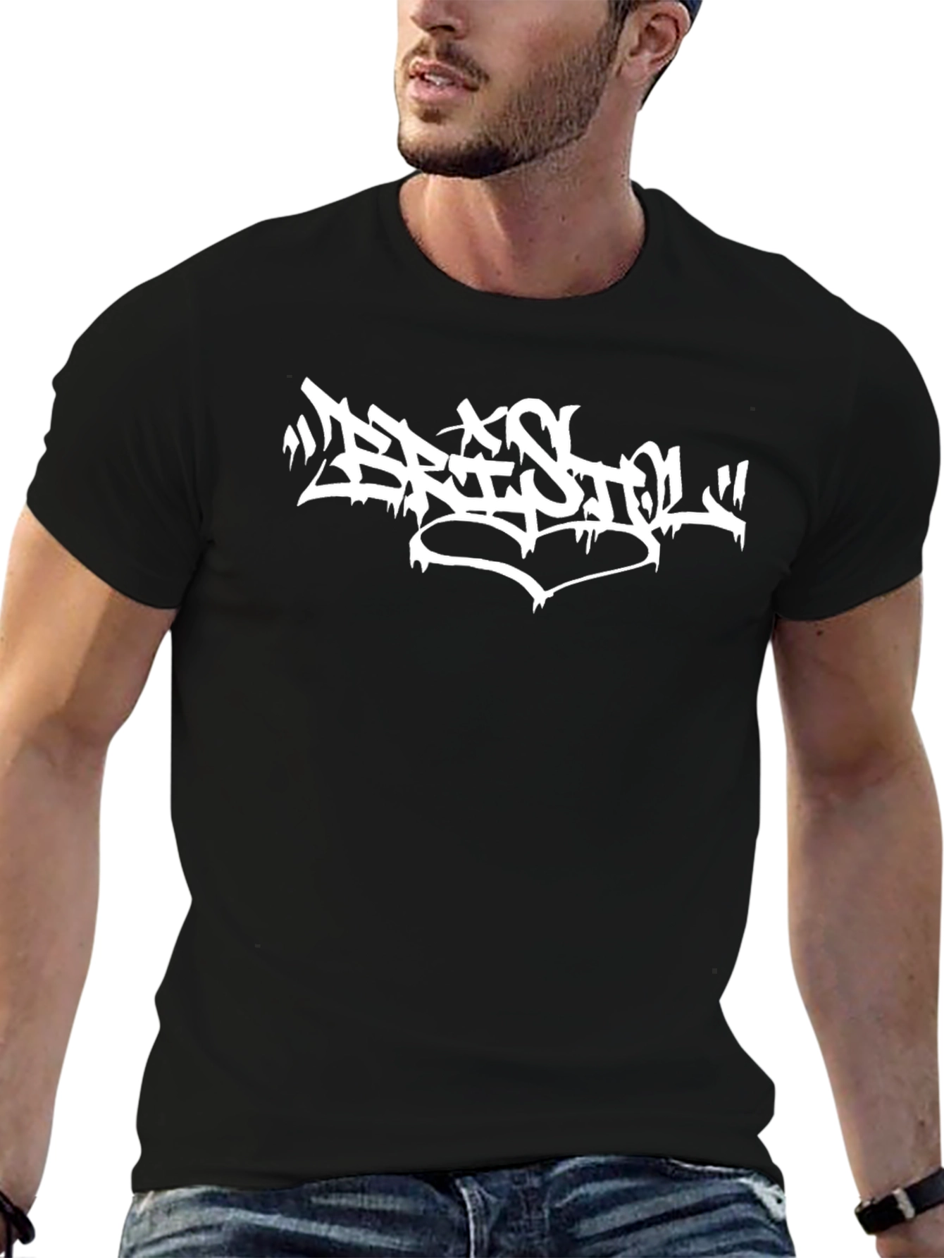 Camiseta Negra Bristol Graffiti Estilo Urbano