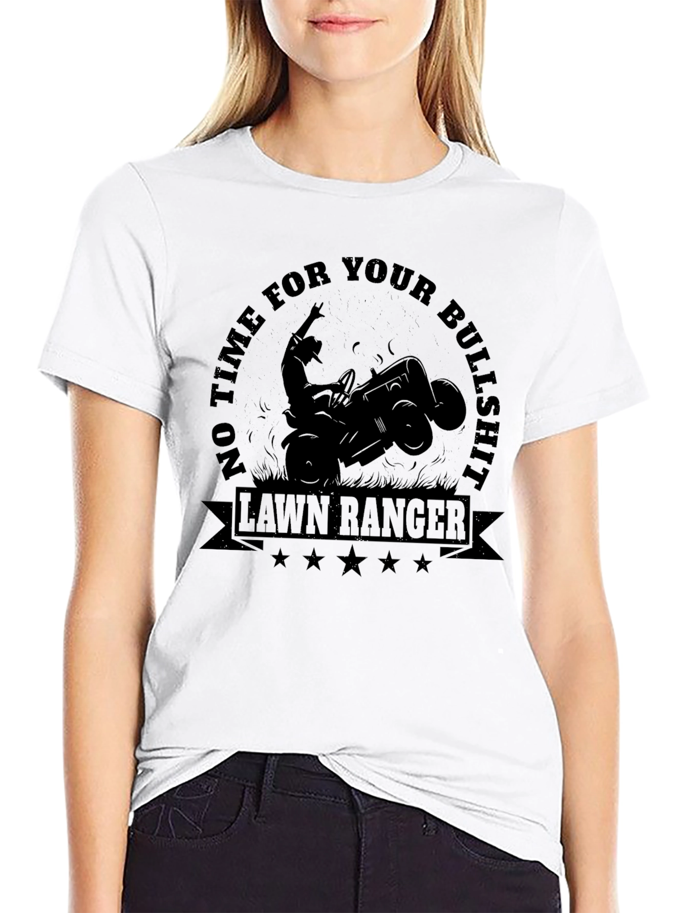 Camiseta Negra Lawn Ranger para Amantes del Jardín
