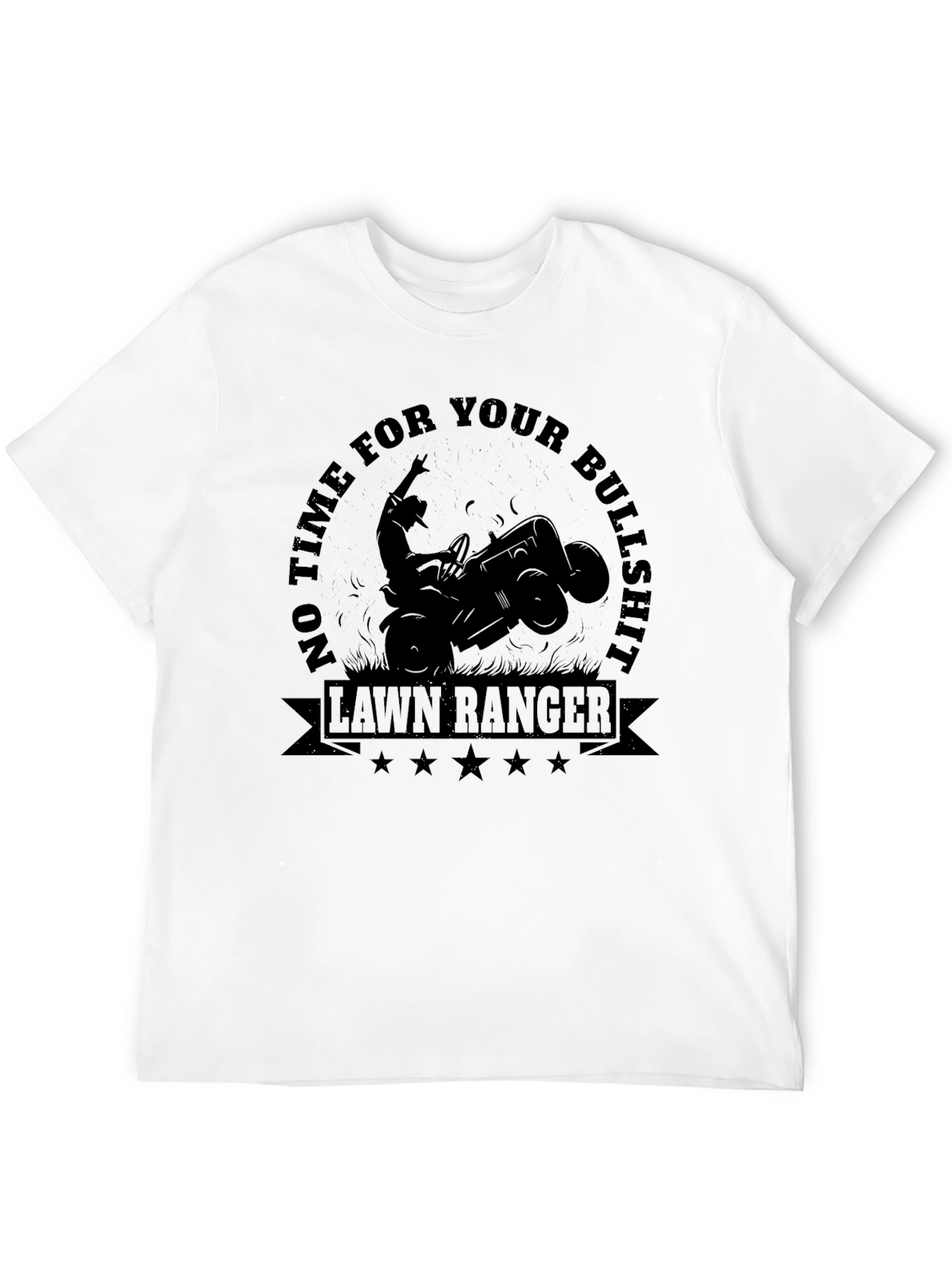Camiseta Negra Lawn Ranger para Amantes del Jardín