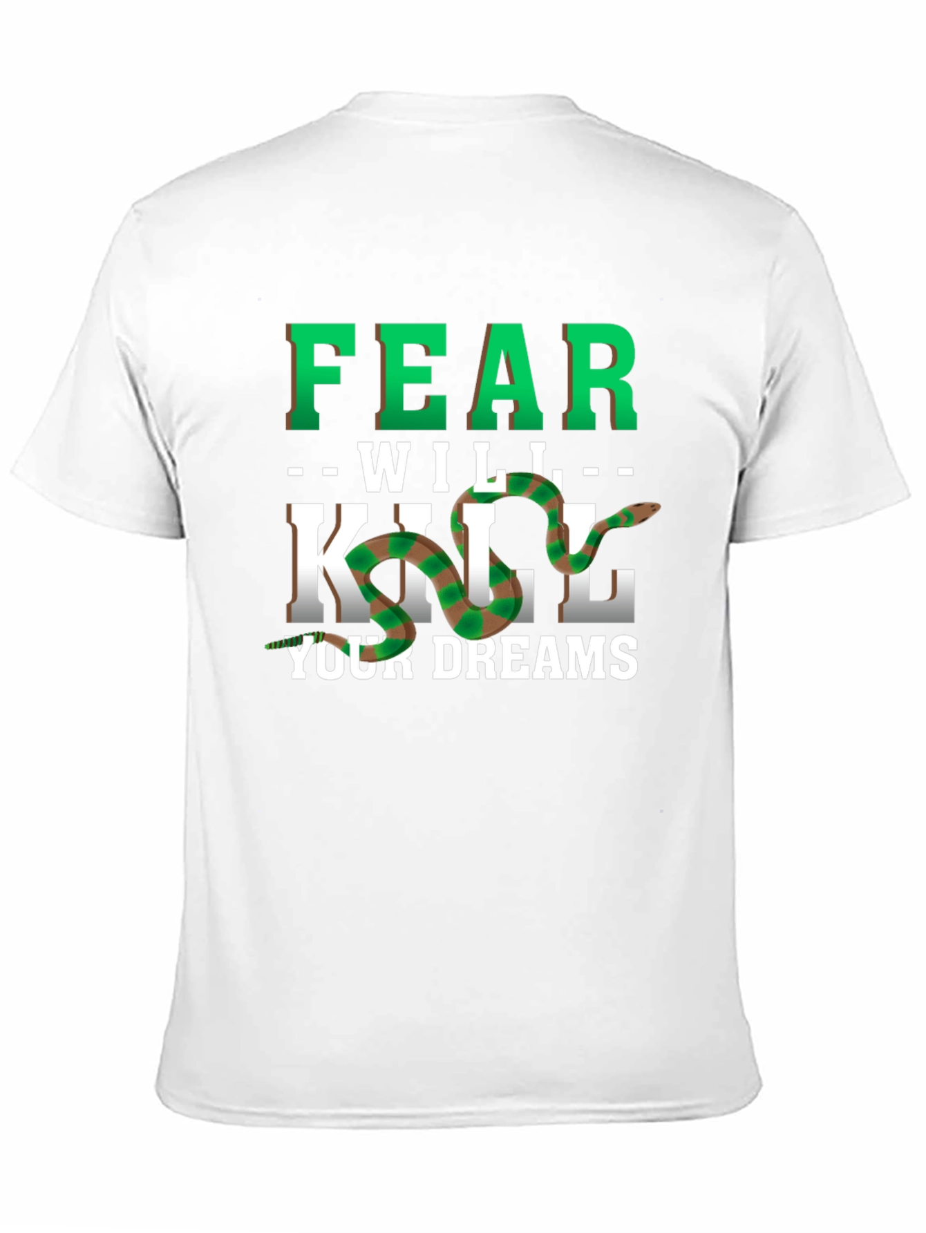 Camiseta Negra Motivacional: El Miedo Matará Tus Sueños