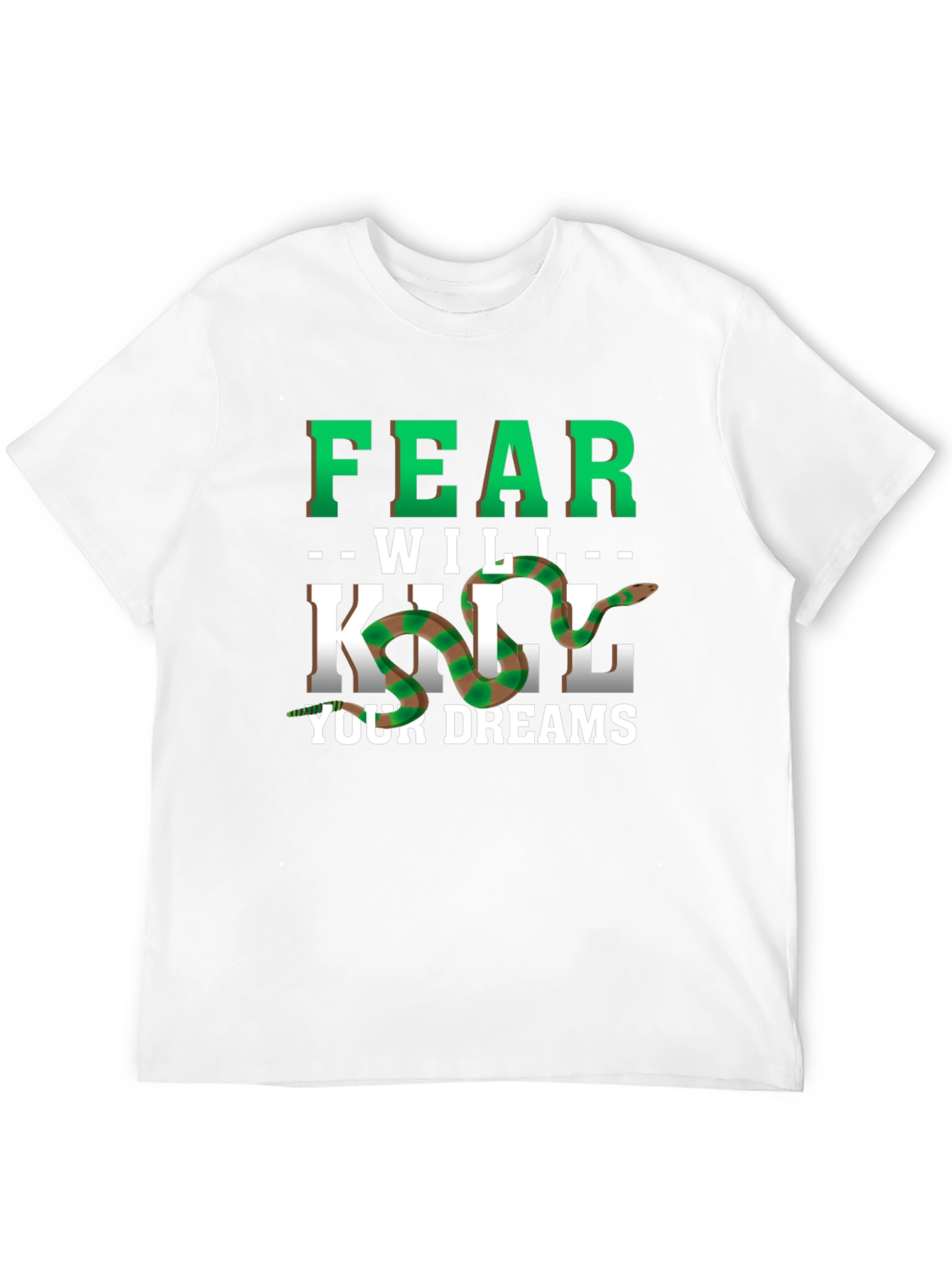 Camiseta Negra Motivacional: El Miedo Matará Tus Sueños