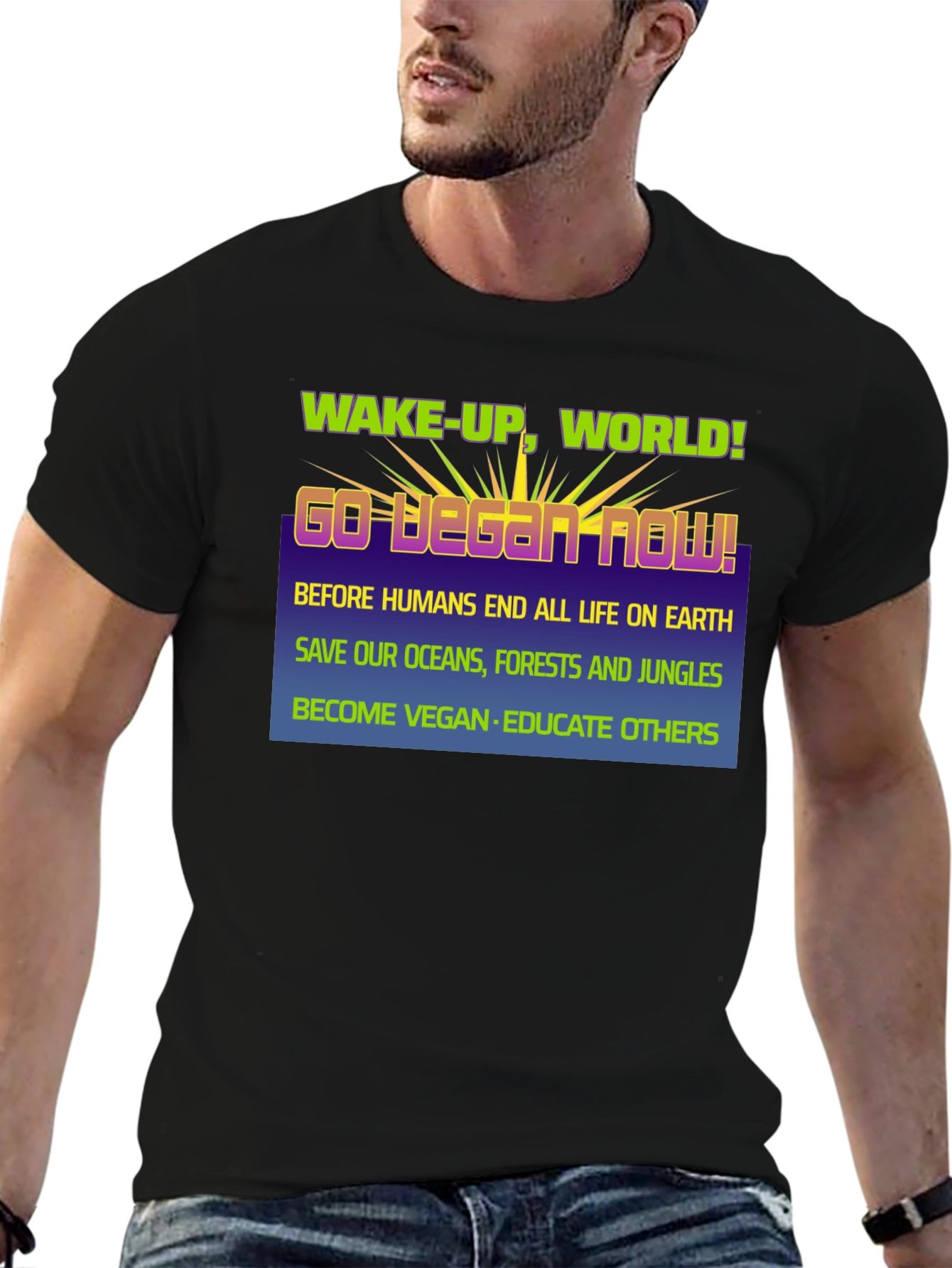 Camiseta Vegana Hombre - Despierta al Mundo