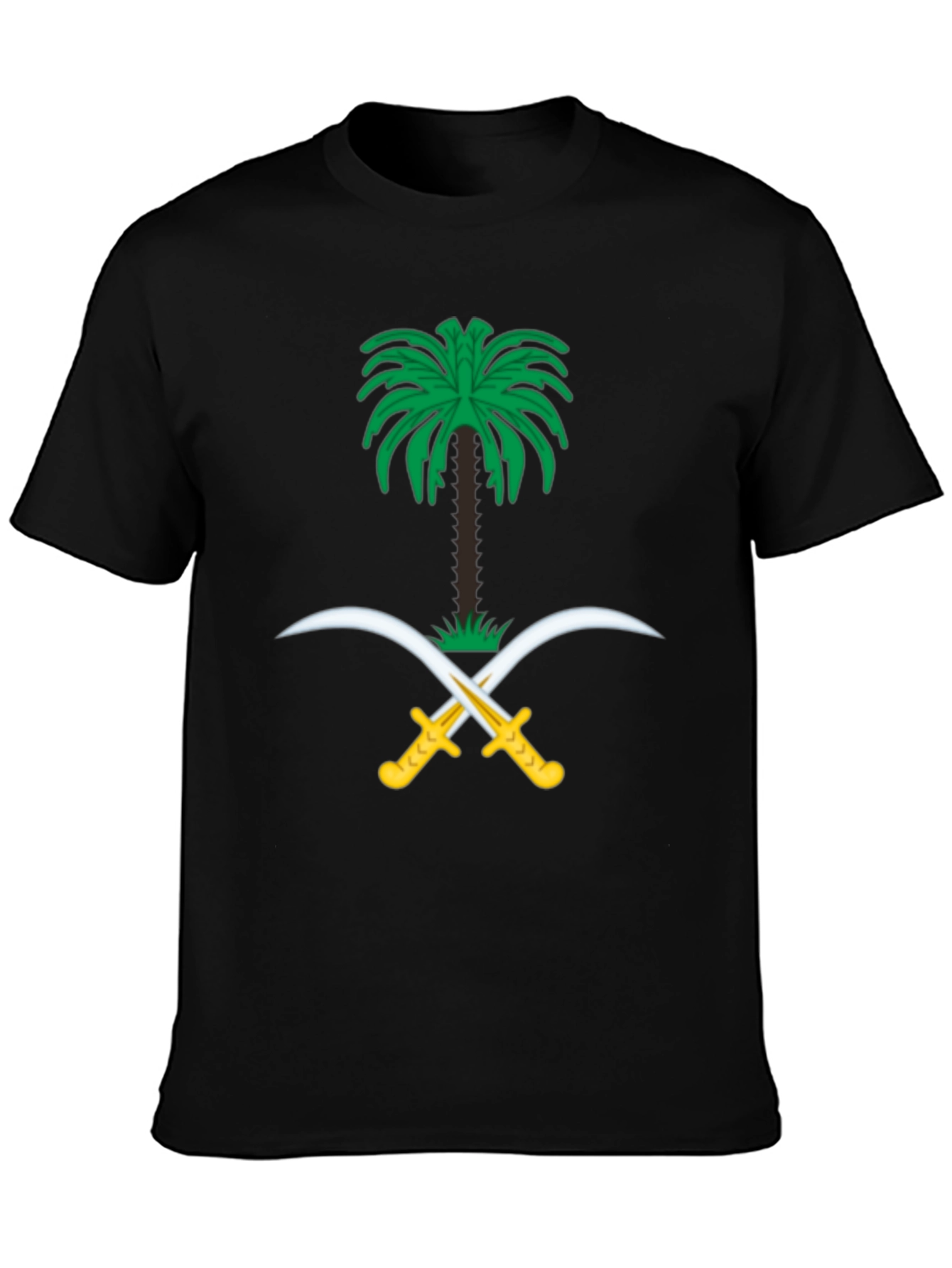 Camiseta Negra con Emblema de Arabia Saudita