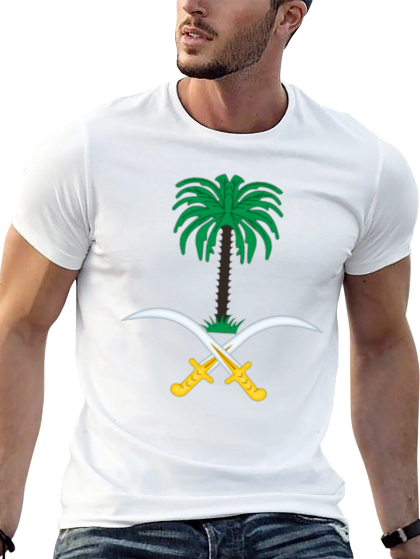 Camiseta Negra con Emblema de Arabia Saudita