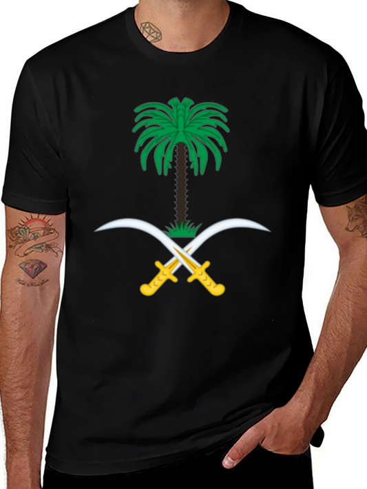 Camiseta Negra con Emblema de Arabia Saudita