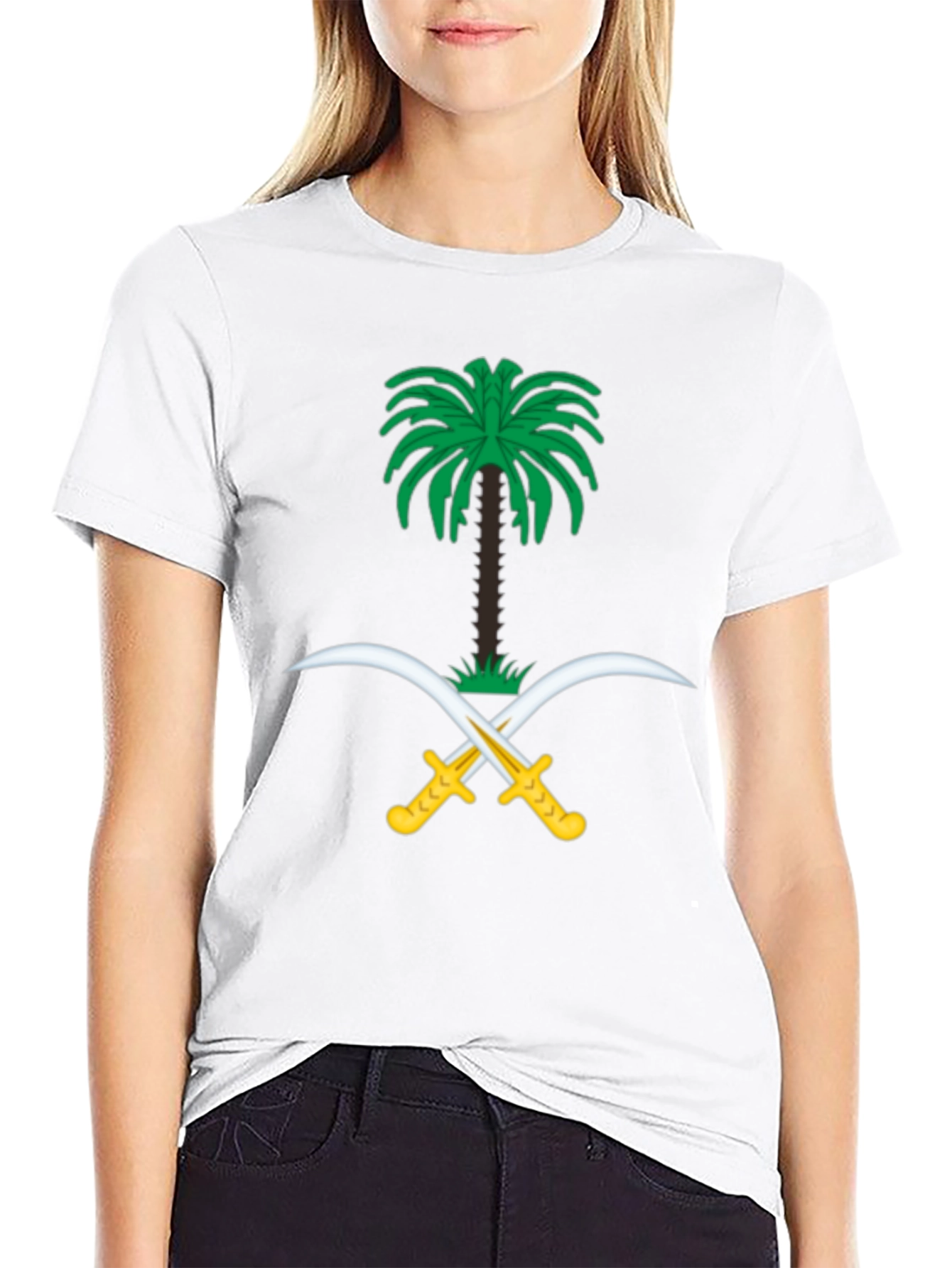 Camiseta Negra con Emblema de Arabia Saudita