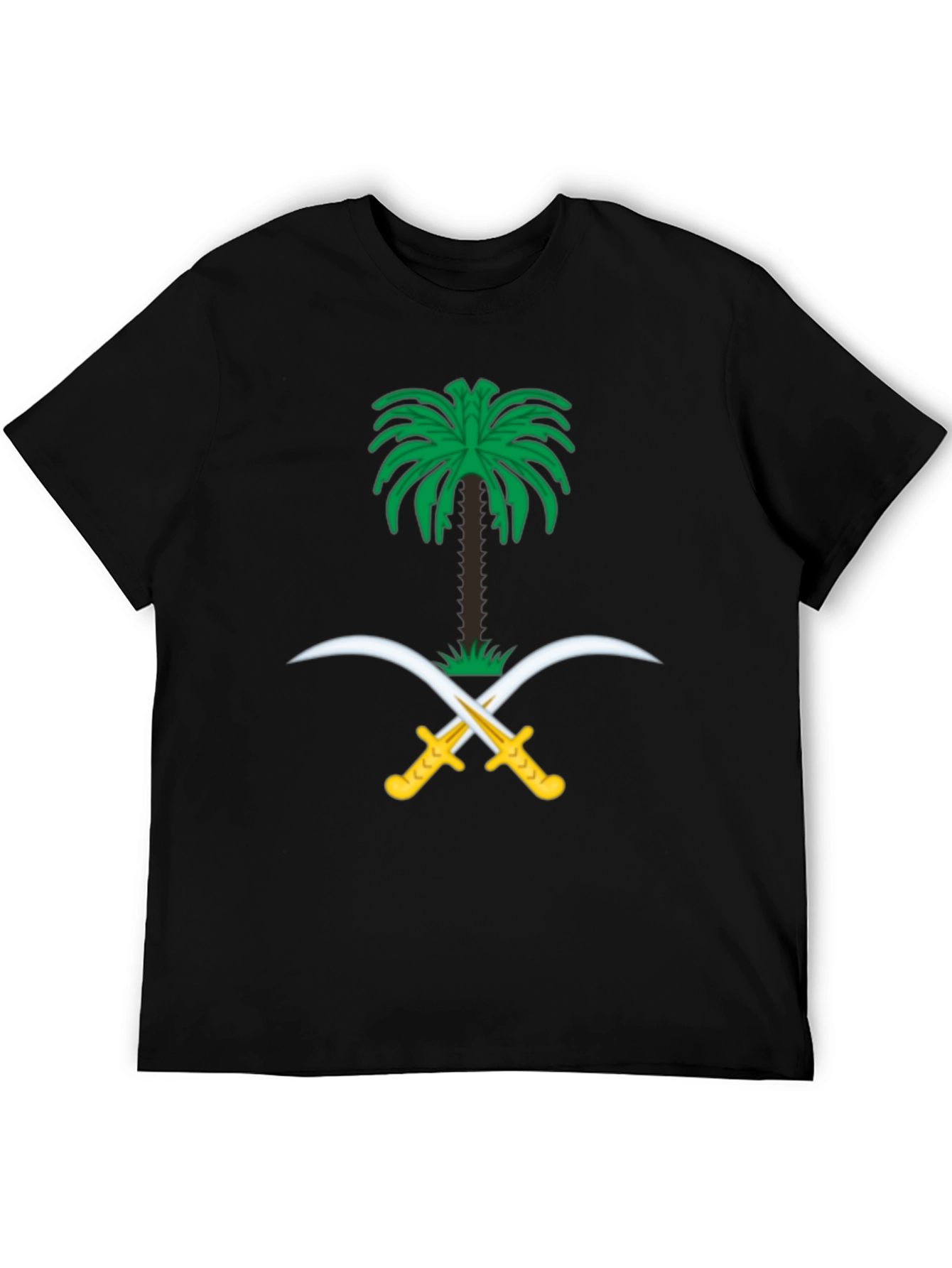 Camiseta Negra con Emblema de Arabia Saudita