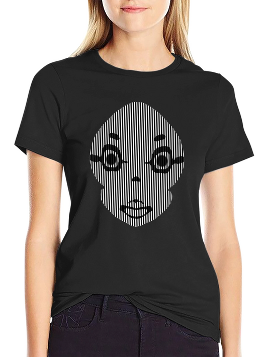 Camiseta Negra con Ilusión Óptica Facial
