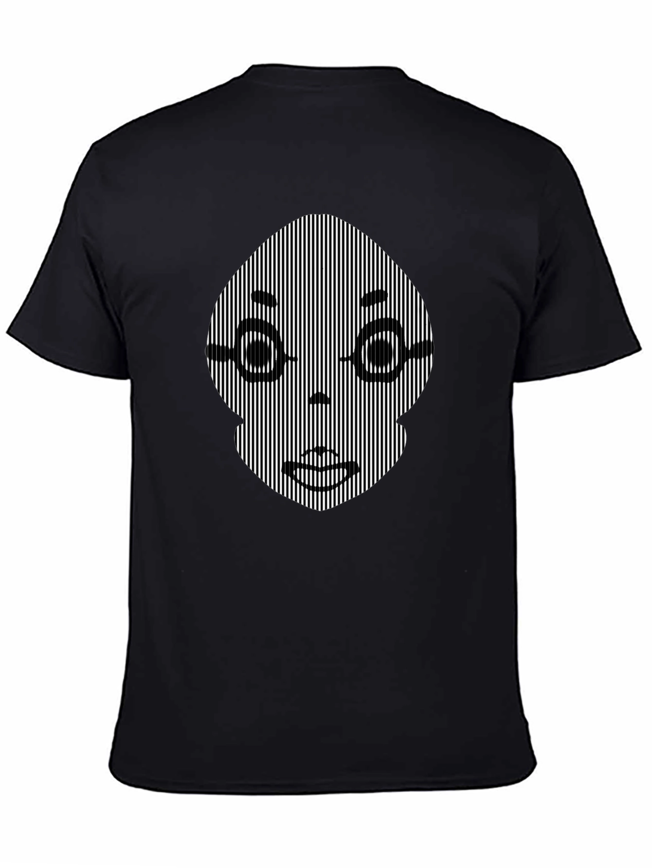 Camiseta Negra con Ilusión Óptica Facial