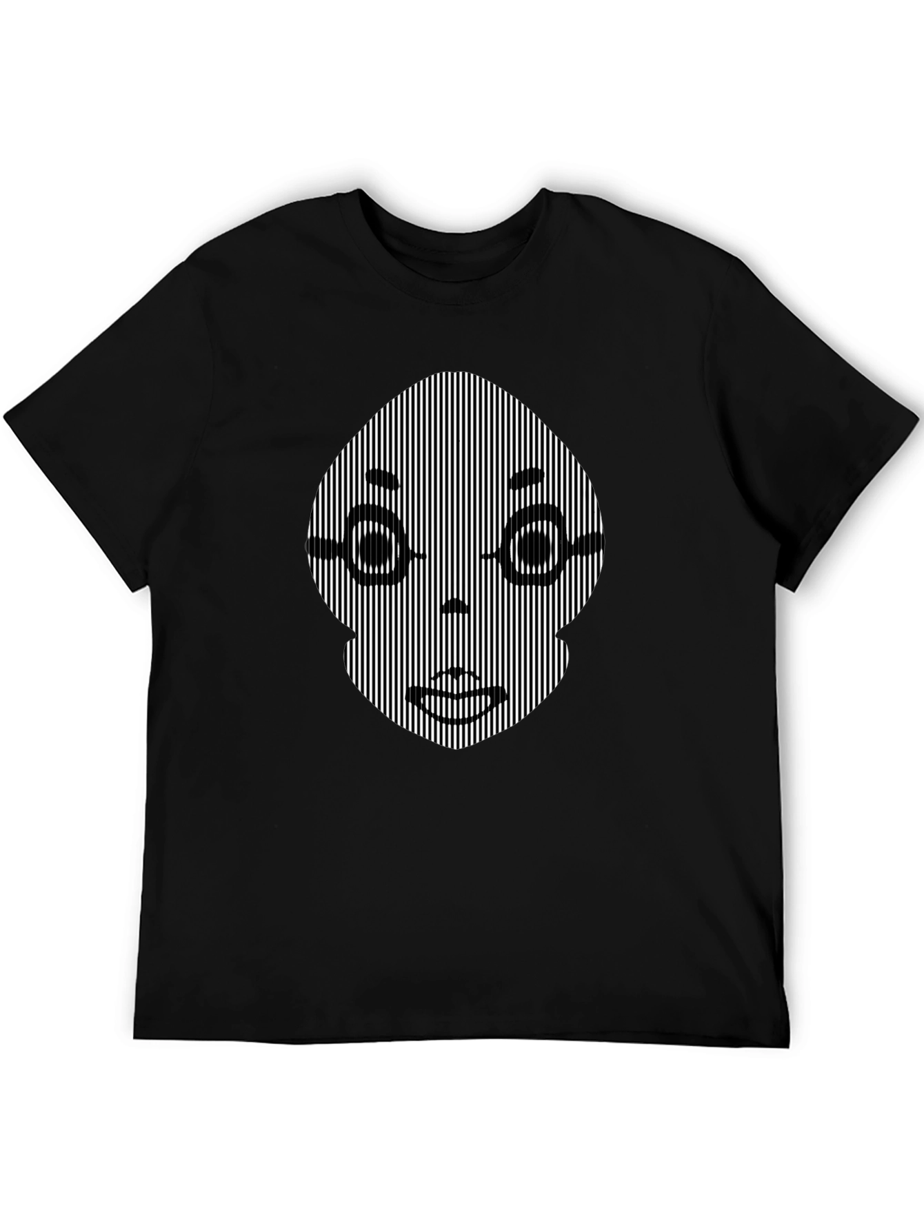 Camiseta Negra con Ilusión Óptica Facial